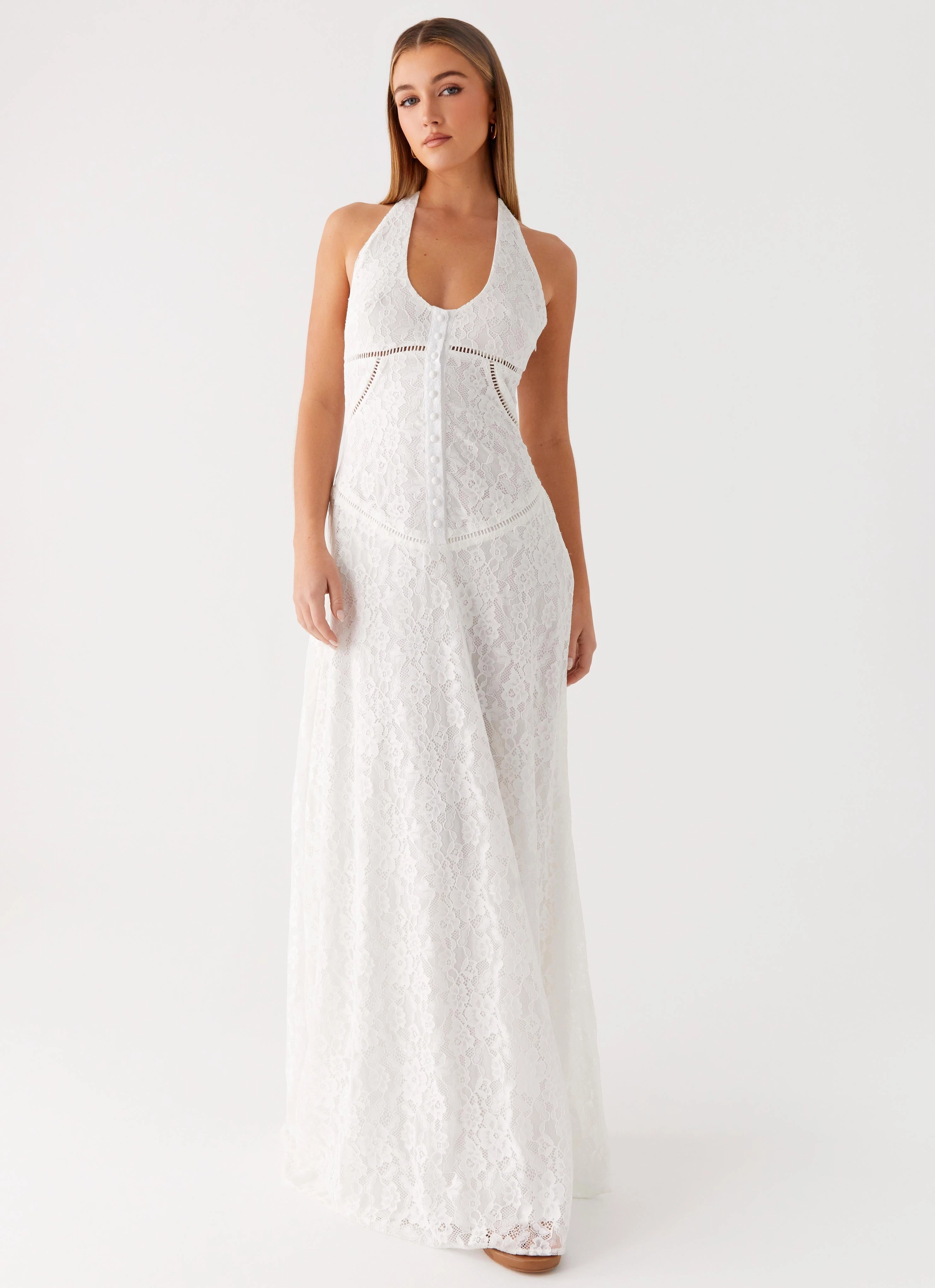 Ember Valley Maxi Dress - Ivory Cozy Tones