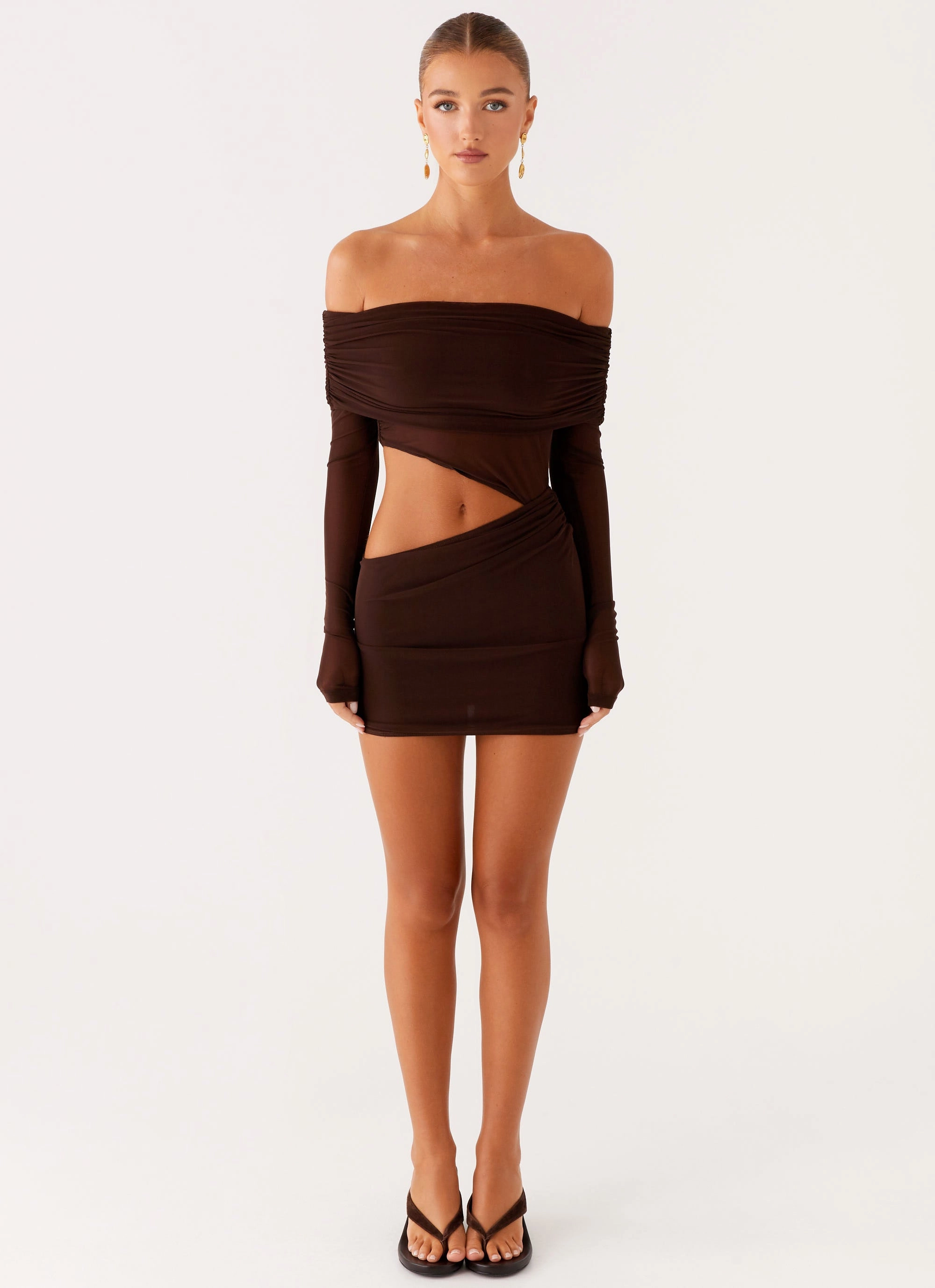 Emery Mini Dress - Chocolate french chic