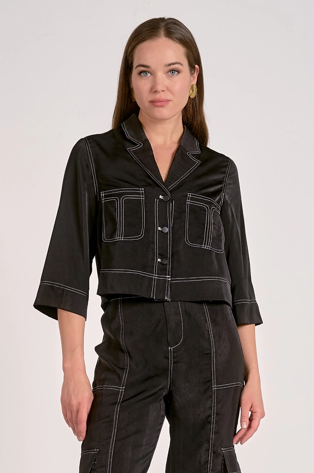 Anti Fade Technology Emily Cropped Button Down
