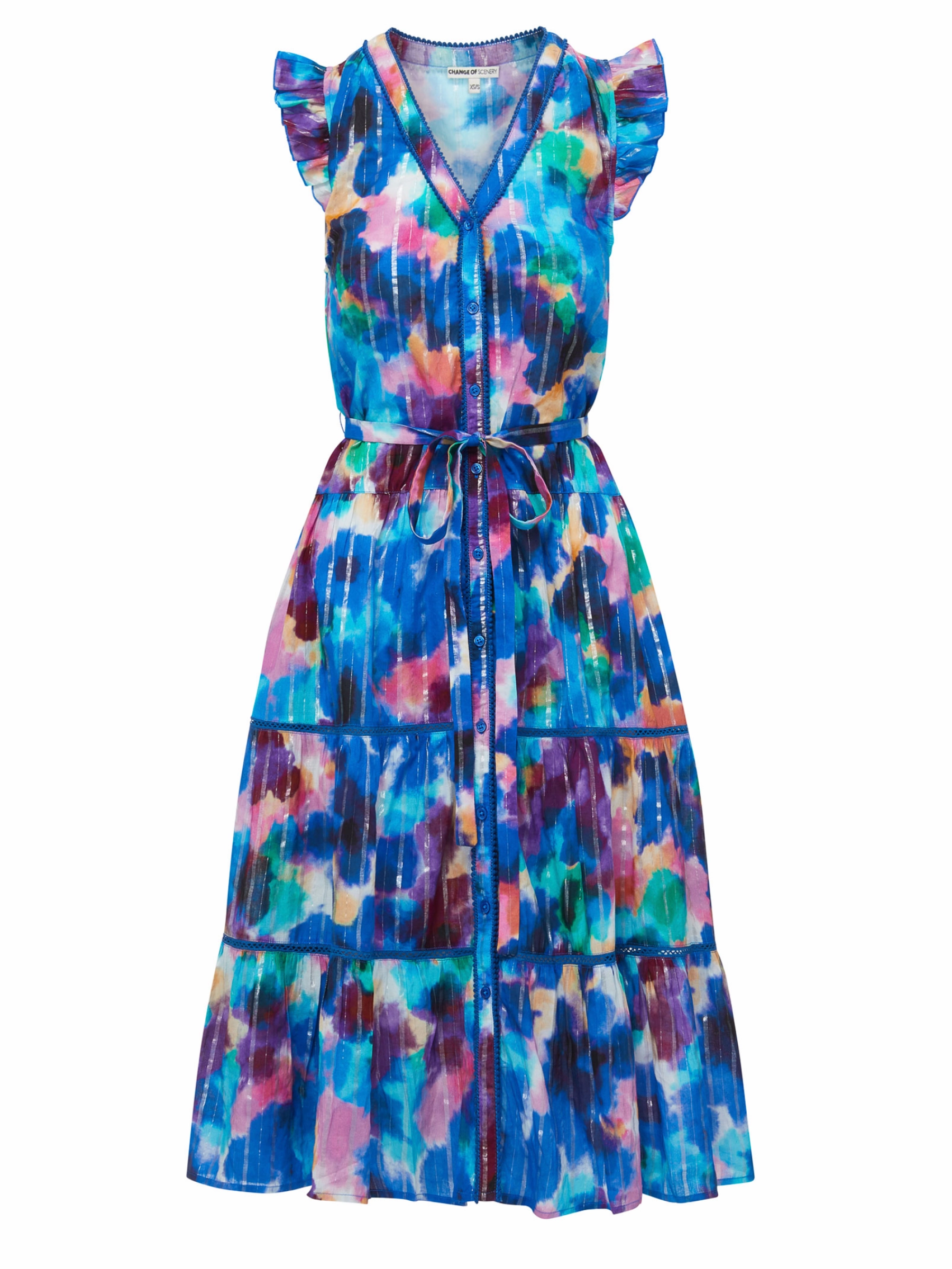 Emily Dress Giverny Gardens Metallic Bright bold dress Vibrant color dress