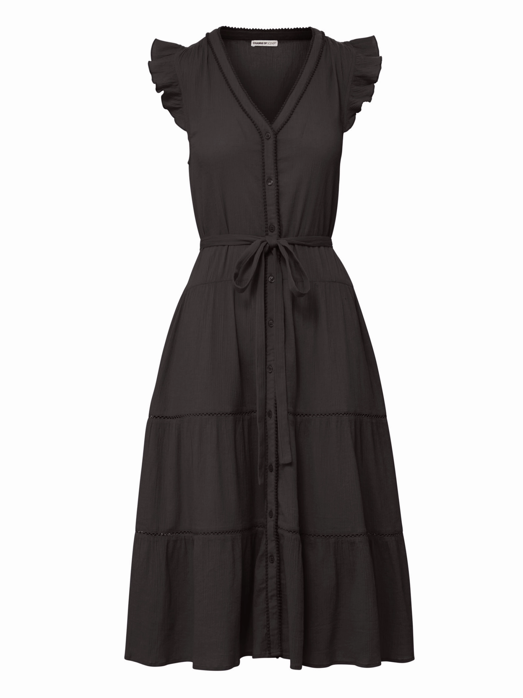 Emily Dress In Black Street Motion Drawstring-Waist