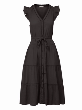 Emily Dress In Black Street Motion Drawstring-Waist