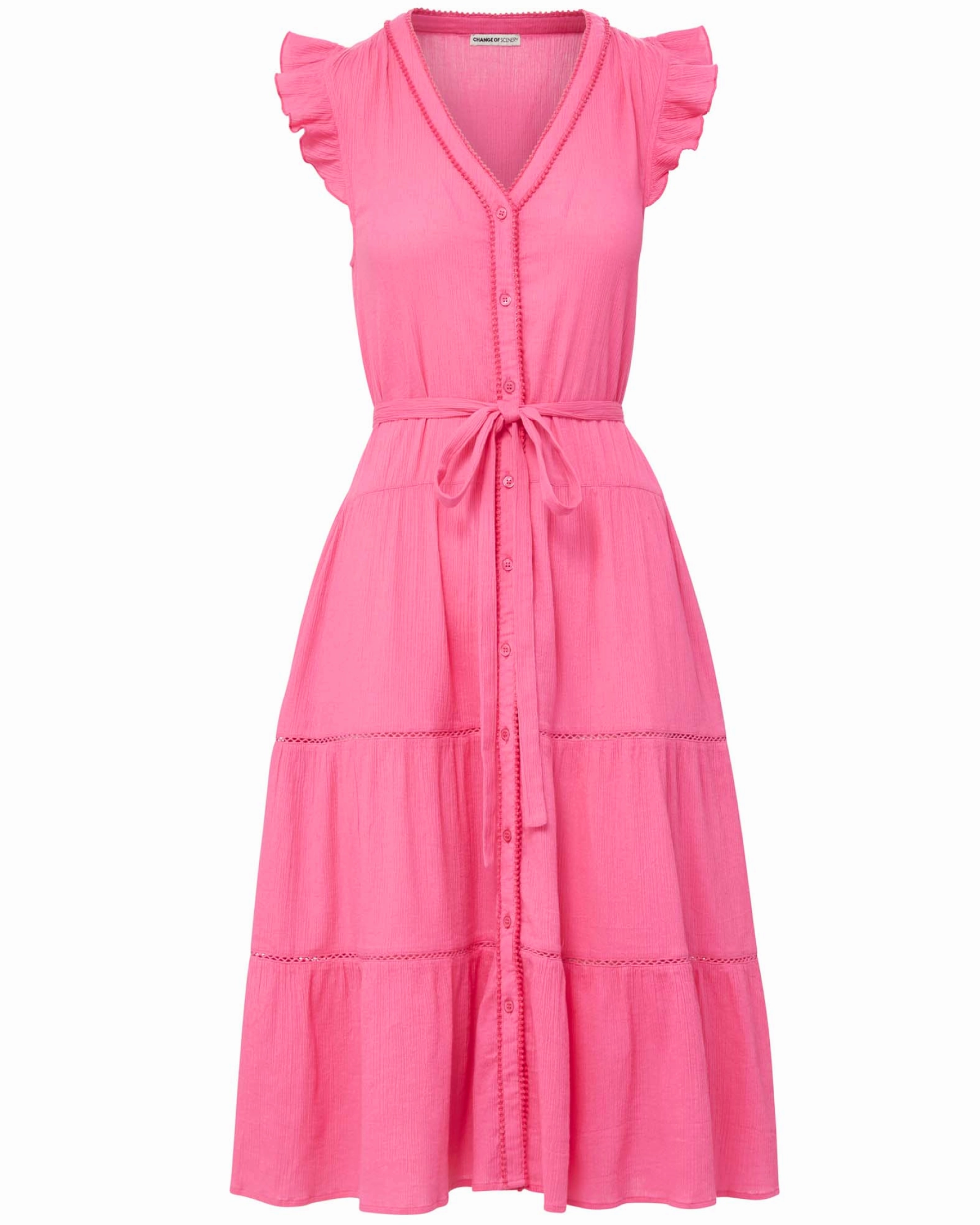 Emily Dress In Hibiscus Easy Movement Influencer-Approved