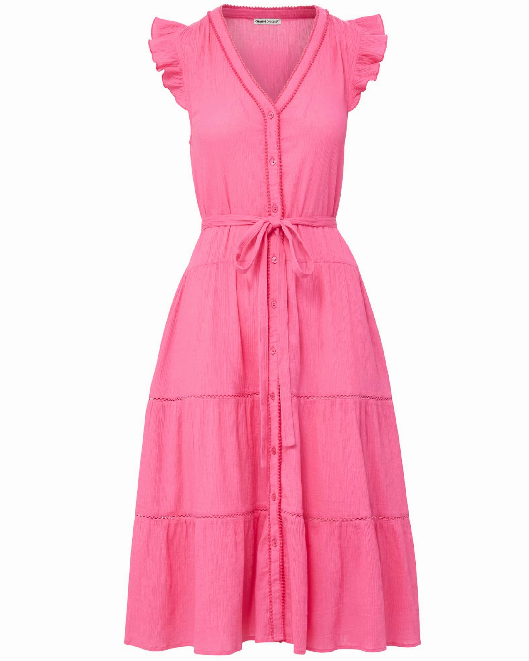 Emily Dress In Hibiscus Peace View