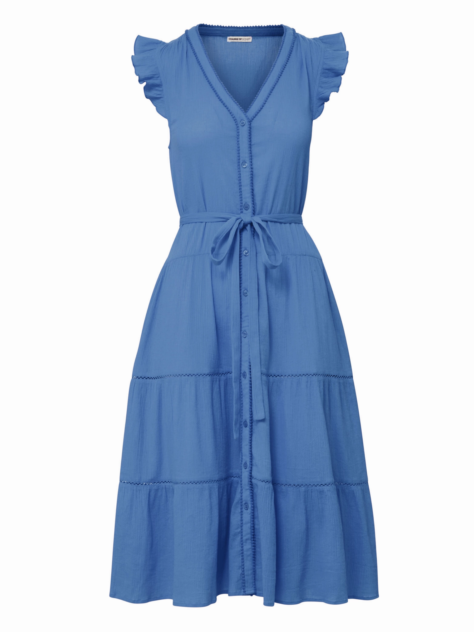 Emily Dress In Steel Blue Slimming Shape Sage Glow