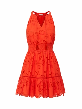 Cozy Wear Flattering Look Fit Emma Dress In Flame San Andr??s Eyelet