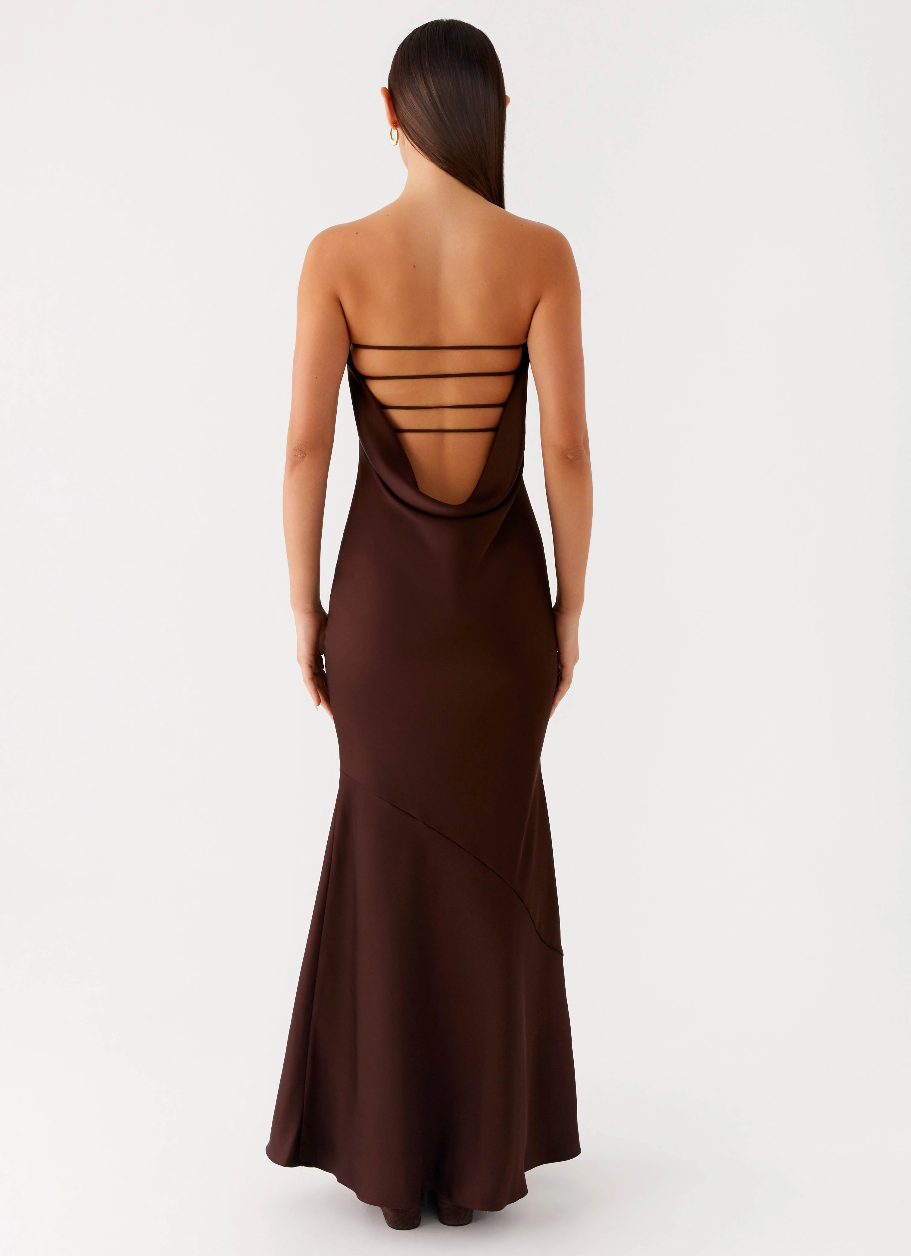 Endless Nights Maxi Dress - Chocolate Stylish party wear Shape Retention
