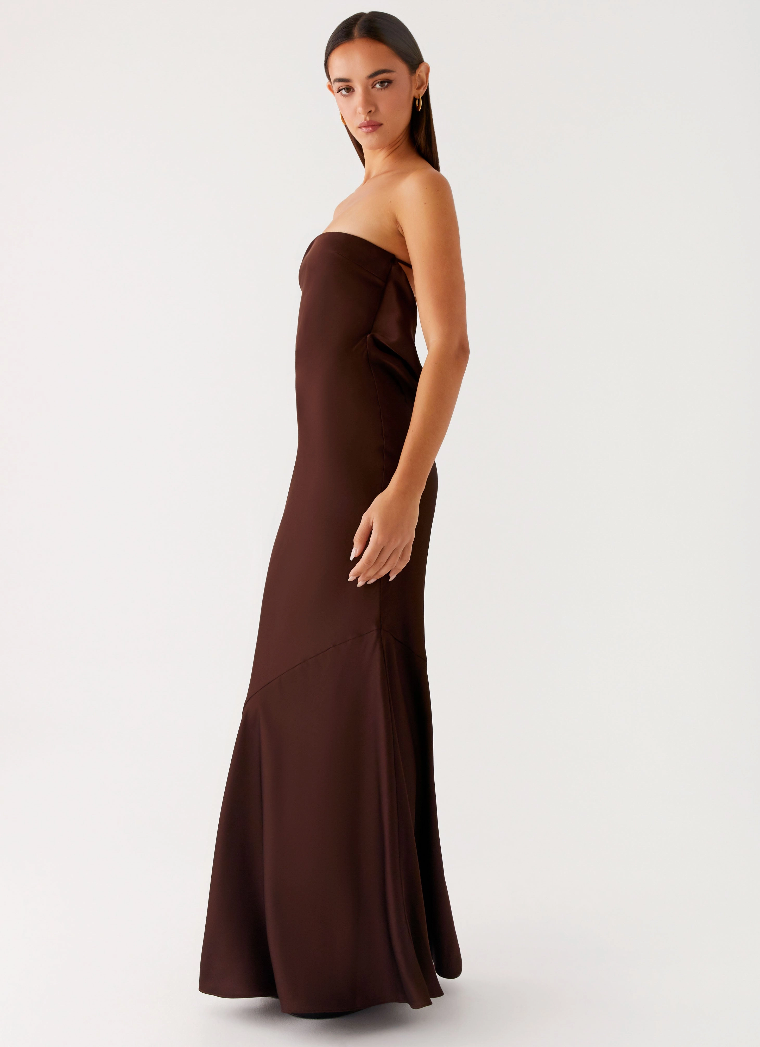 Endless Nights Maxi Dress - Chocolate Clean Style Sweetheart Cut