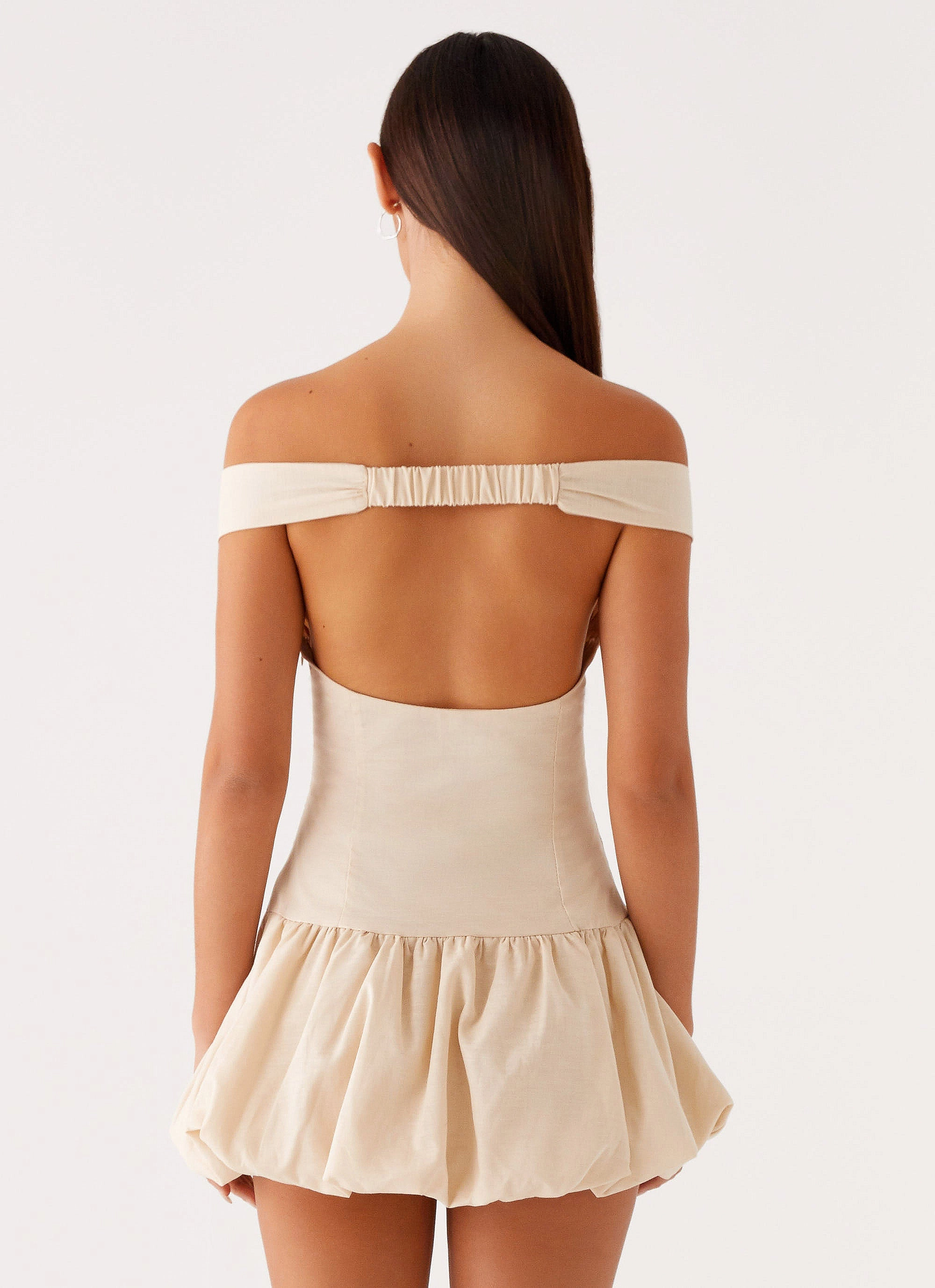 Layered Style Comfortable and Chic Endless Romance Off Shoulder Mini Dress - Butter