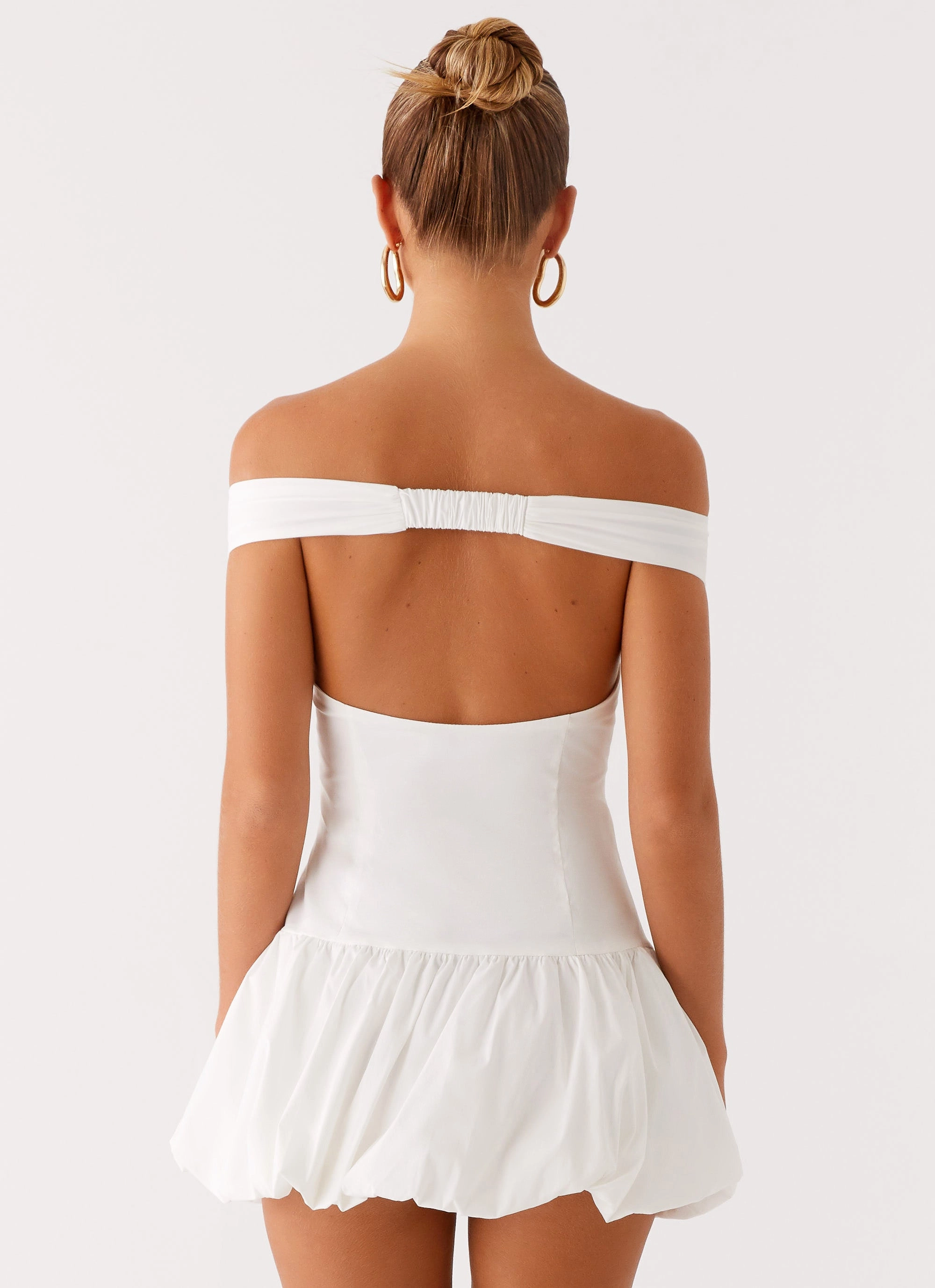 Endless Romance Off Shoulder Mini Dress - White Youthful Style Mood Edge