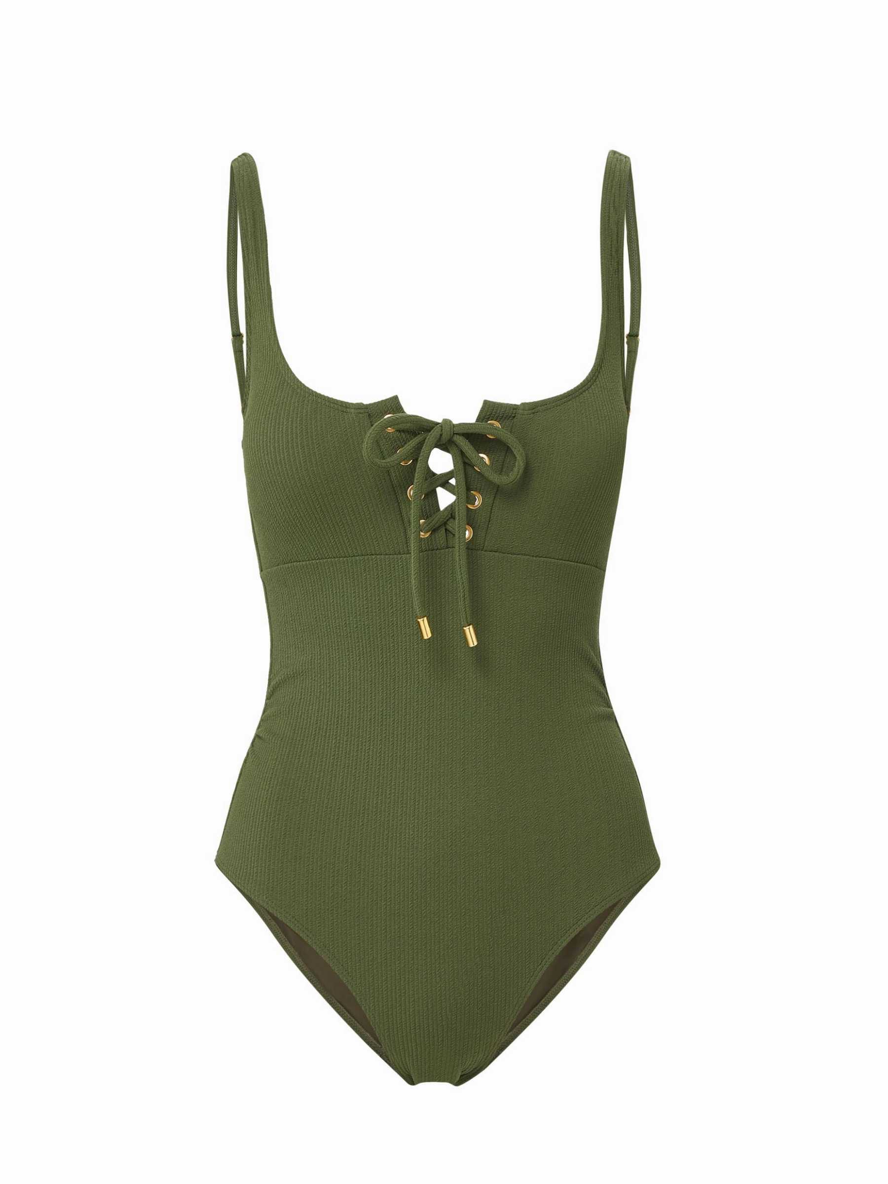 Tummy Control Panels Neutral Buoyancy Fabric Taylor One Piece Olive Texture
