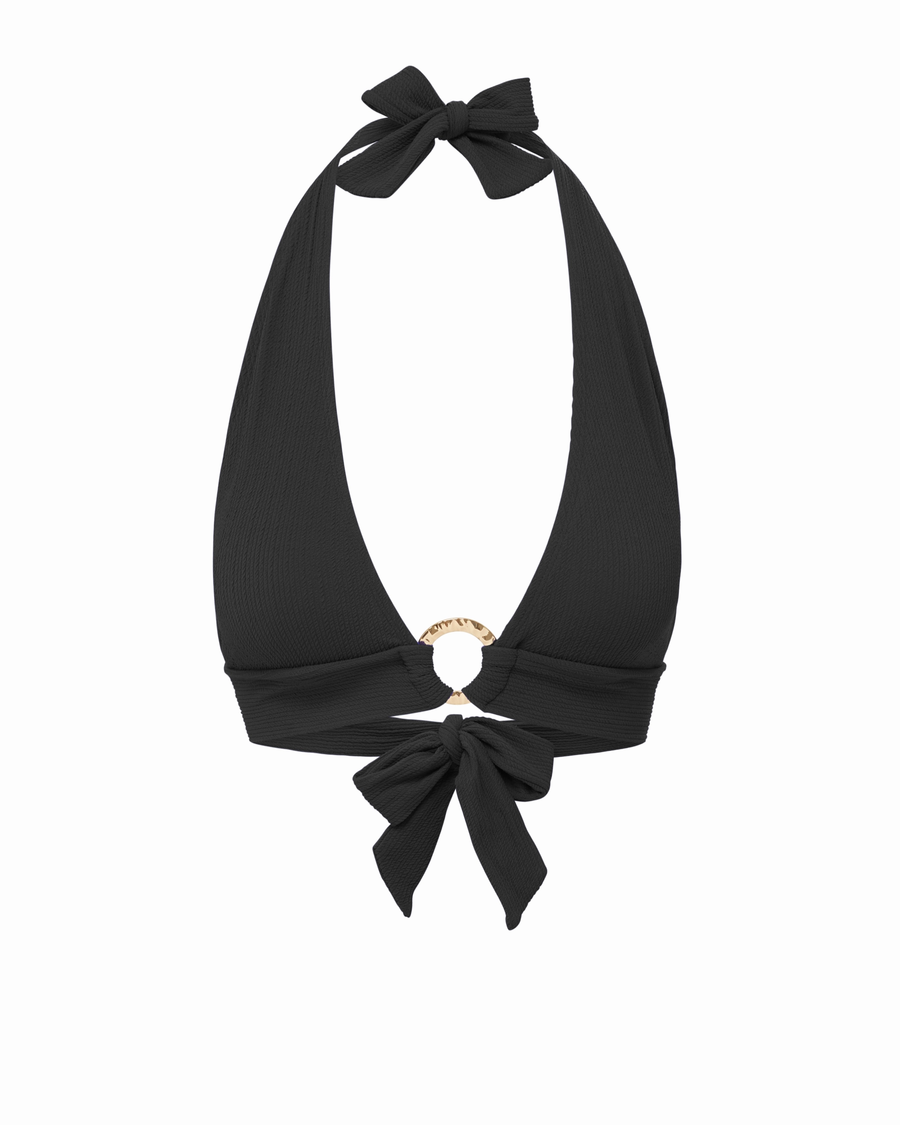 Anti Pilling Fabric Blend Erin Top In Black Texture