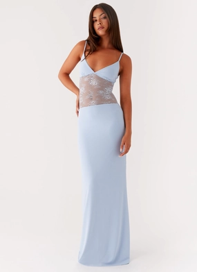 Envy Maxi Dress - Blue Elegant evening wear Delicate Details