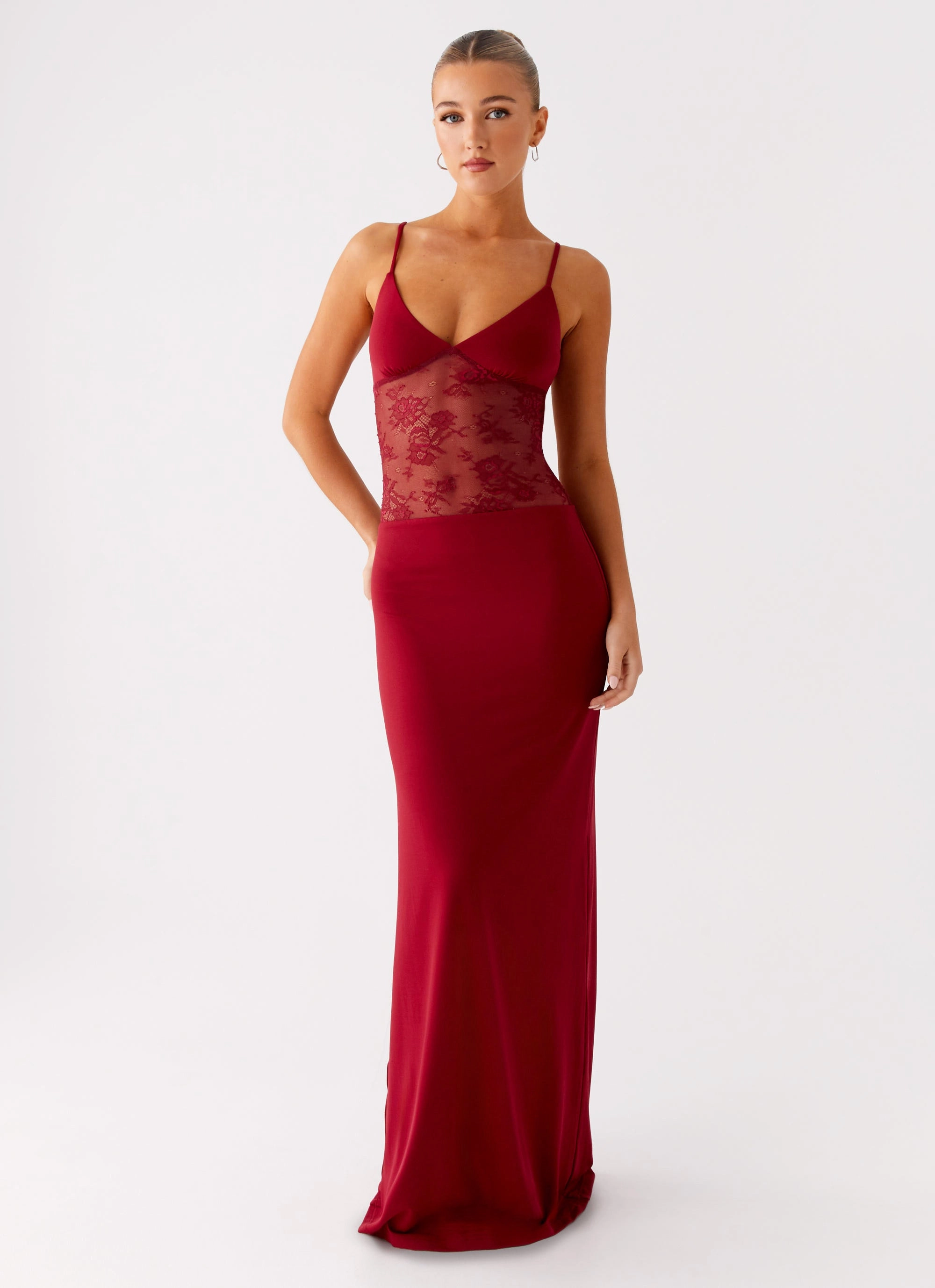 Bold Color Envy Maxi Dress - Maroon