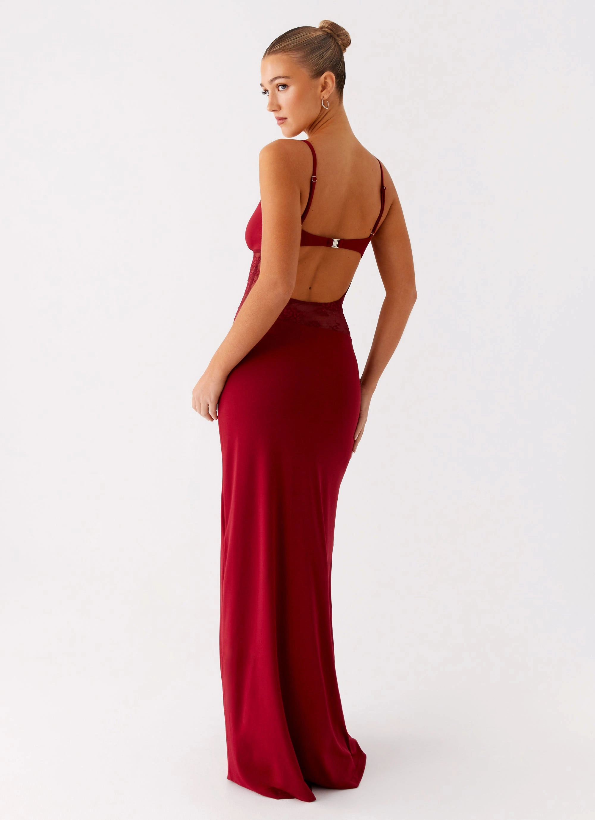 DoubleLayeredMaterial Envy Maxi Dress - Maroon