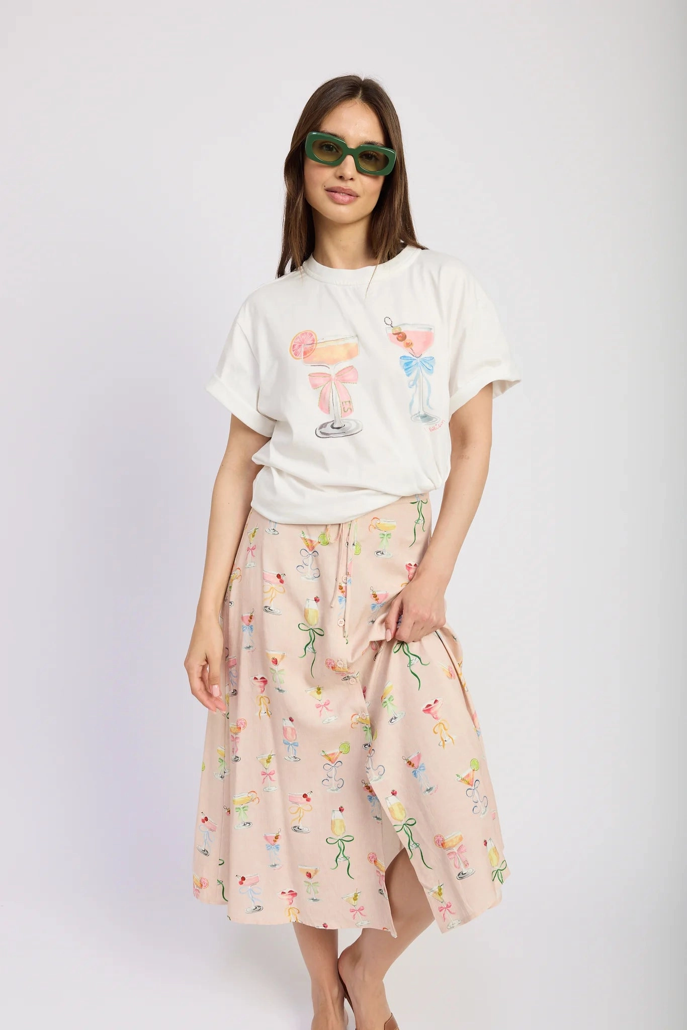 Soft Brushed Lining Outdoor Wear Mia Graphic T-Shirt