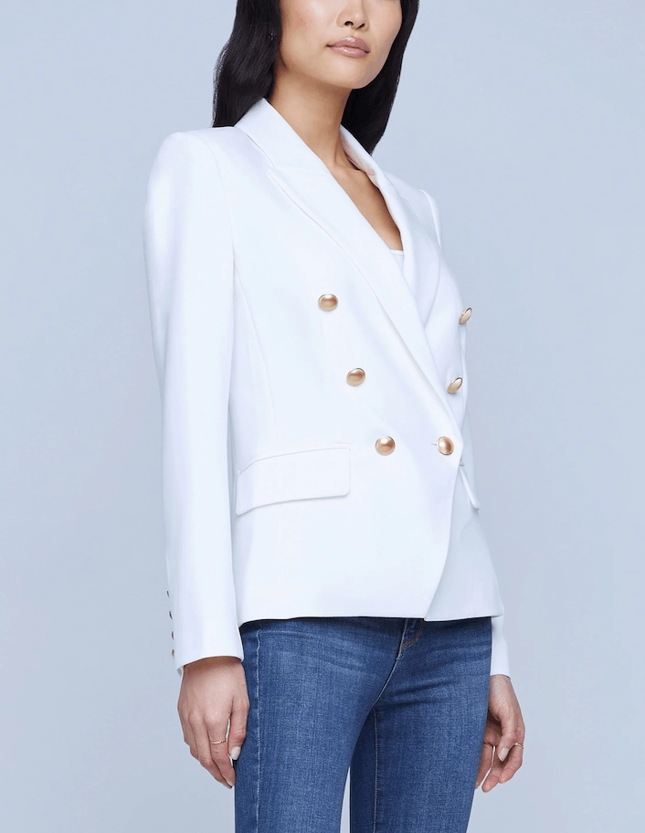 L'Agence Kenzie Double Breasted Blazer Dynamic Motion