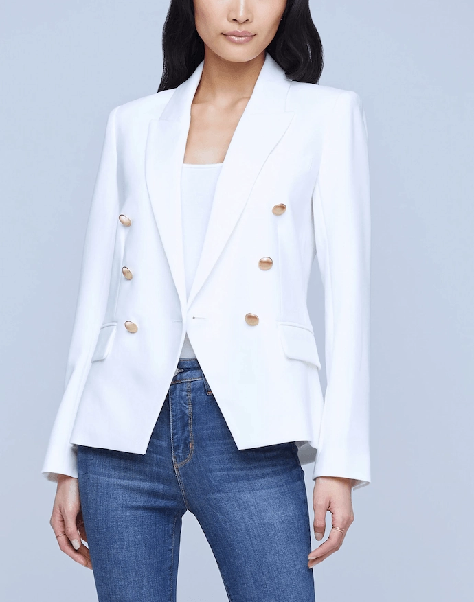 Basic Stretch L'Agence Kenzie Double Breasted Blazer
