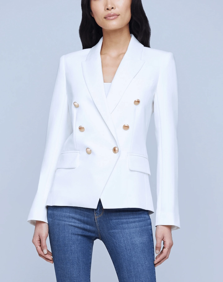 L'Agence Kenzie Double Breasted Blazer Organic Cotton