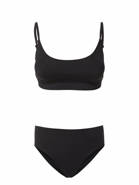 Erika Top   Classic Midrise Bottom in Black Beach Time
