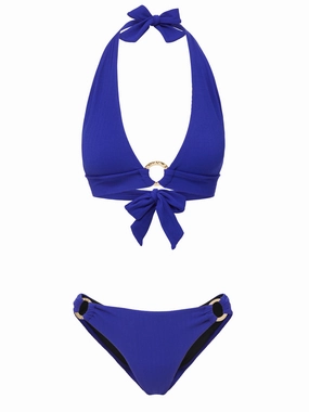 Erin Top   Ring Trim Bottom in Iris Texture UV Defense Summer Break