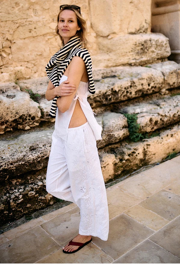 Ermanno Pant in White Thermal Regulating Form Fitting