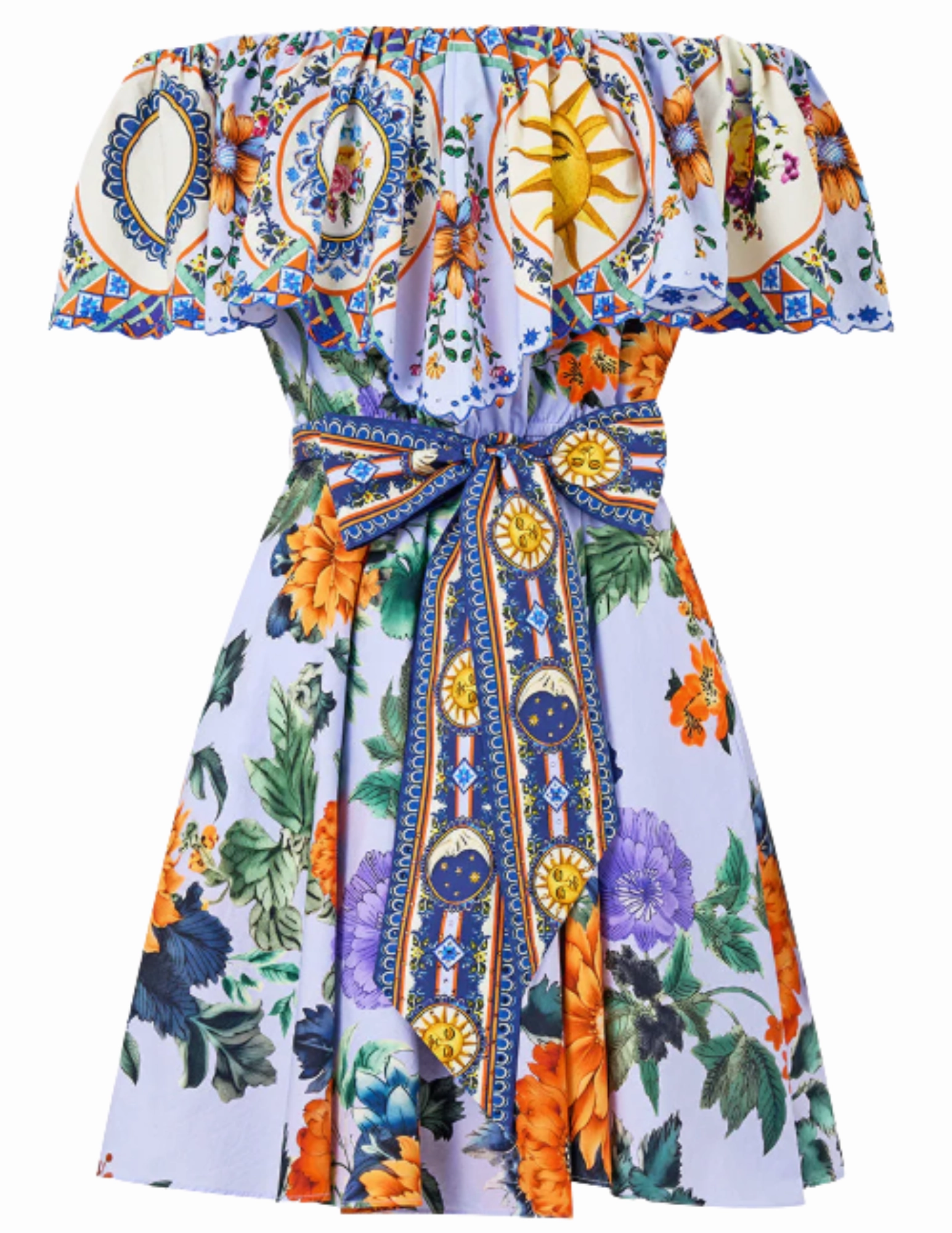 AdjustableTabs All-Purpose Wear Camilla Shoulder Frill Mini Dress