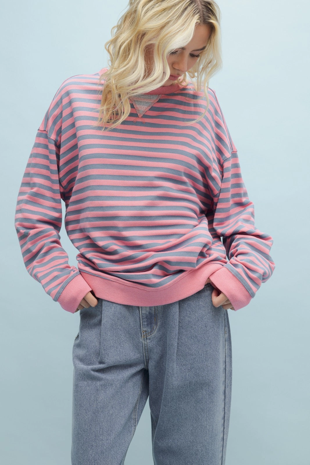 Ivy Striped Crewneck Eco Conscious Packaging Tagless Collar