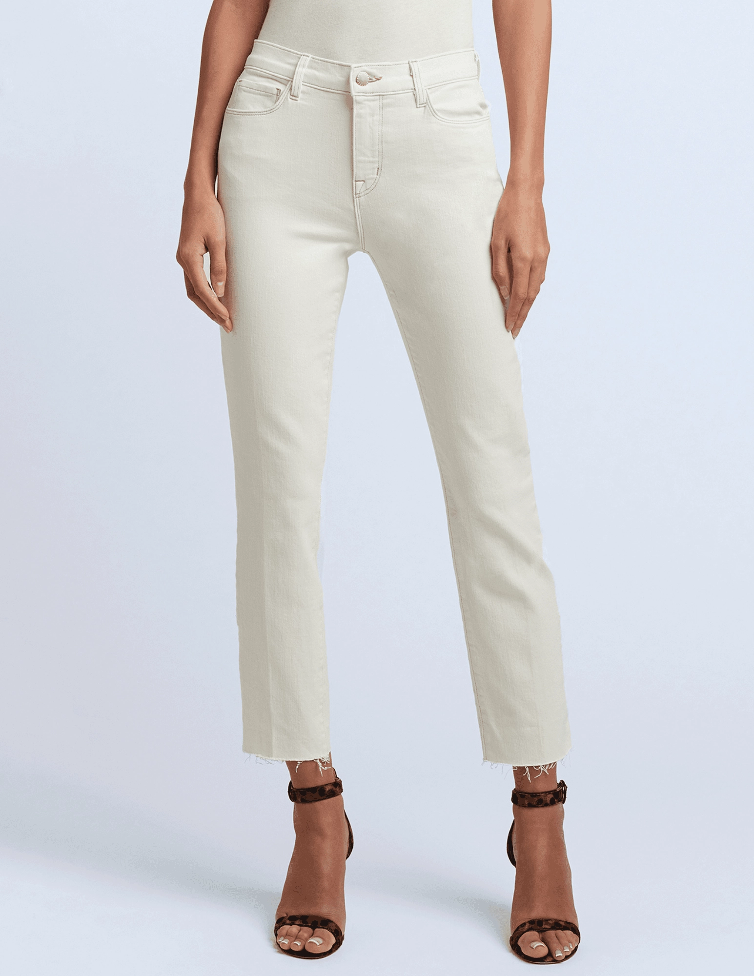 Classic Wear Party Look Effortless casual L??AGENCE Sada High Rise Cropped Slim Jeans in Macadamia