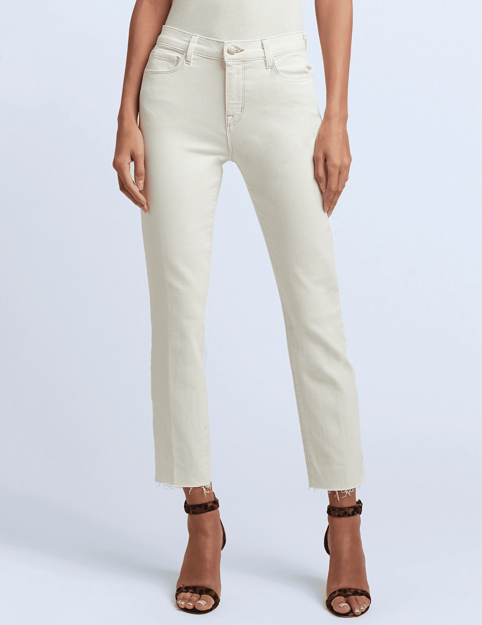 Slim Smooth Spring Mood Slim L??AGENCE Sada High Rise Cropped Slim Jeans in Macadamia