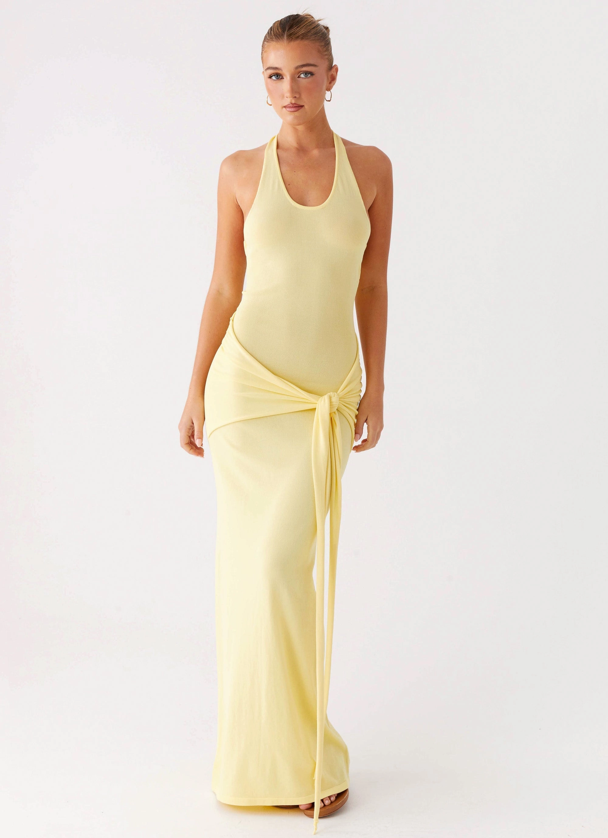 Pina Colada Knit Maxi Dress - Yellow Social Charm