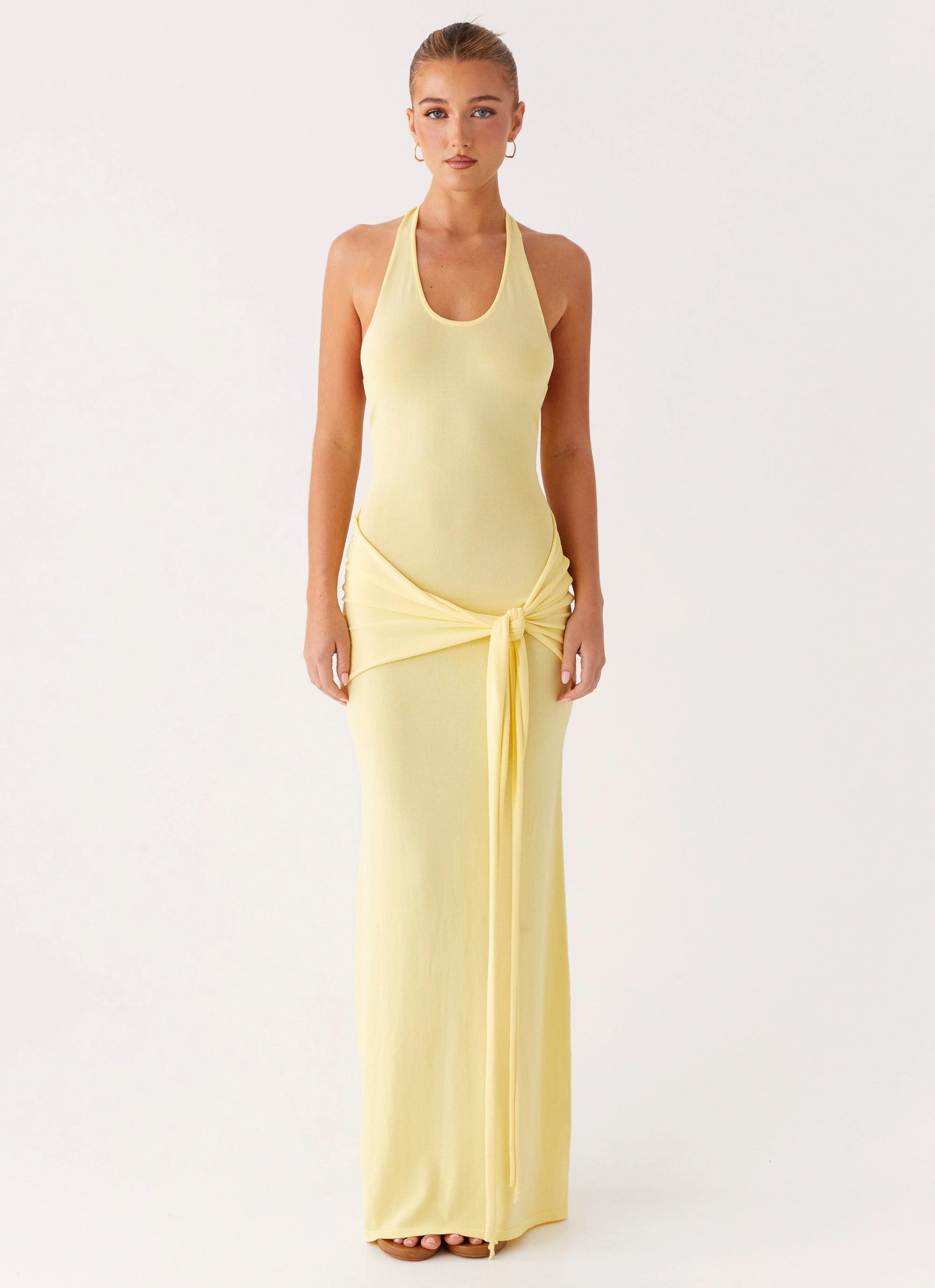 Light Shape Pina Colada Knit Maxi Dress - Yellow