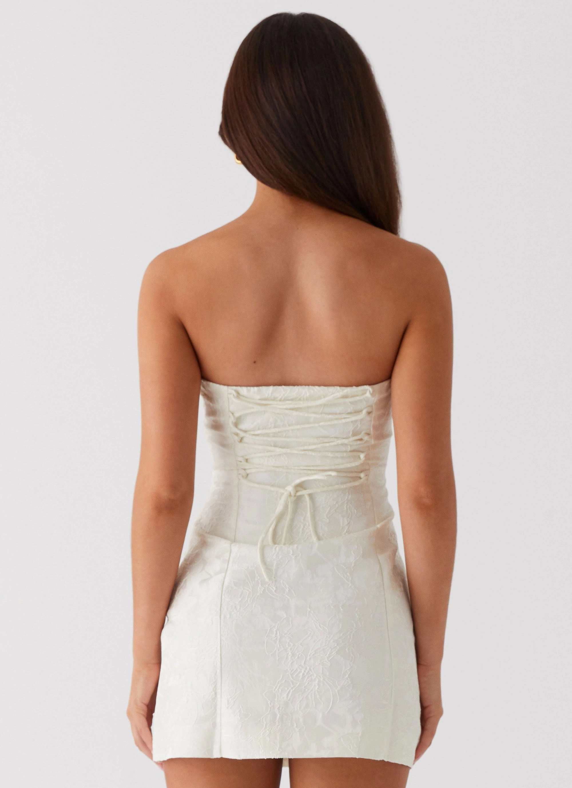 Eternity Strapless Mini Dress - Ivory flattering appearance
