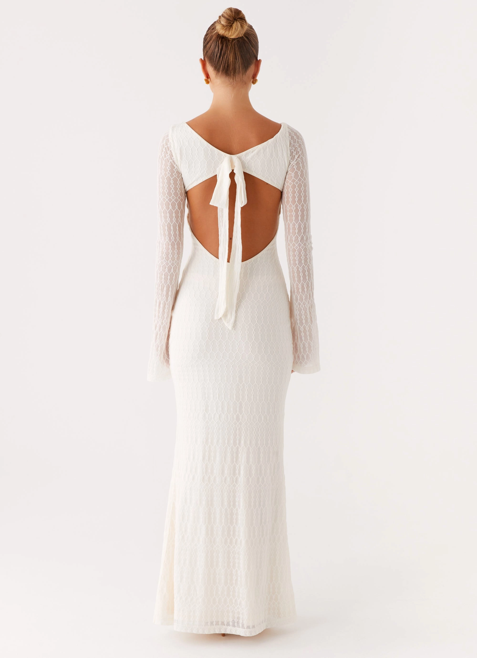 Ethereal Long Sleeve Maxi Dress - Ivory Editor??s-Pick
