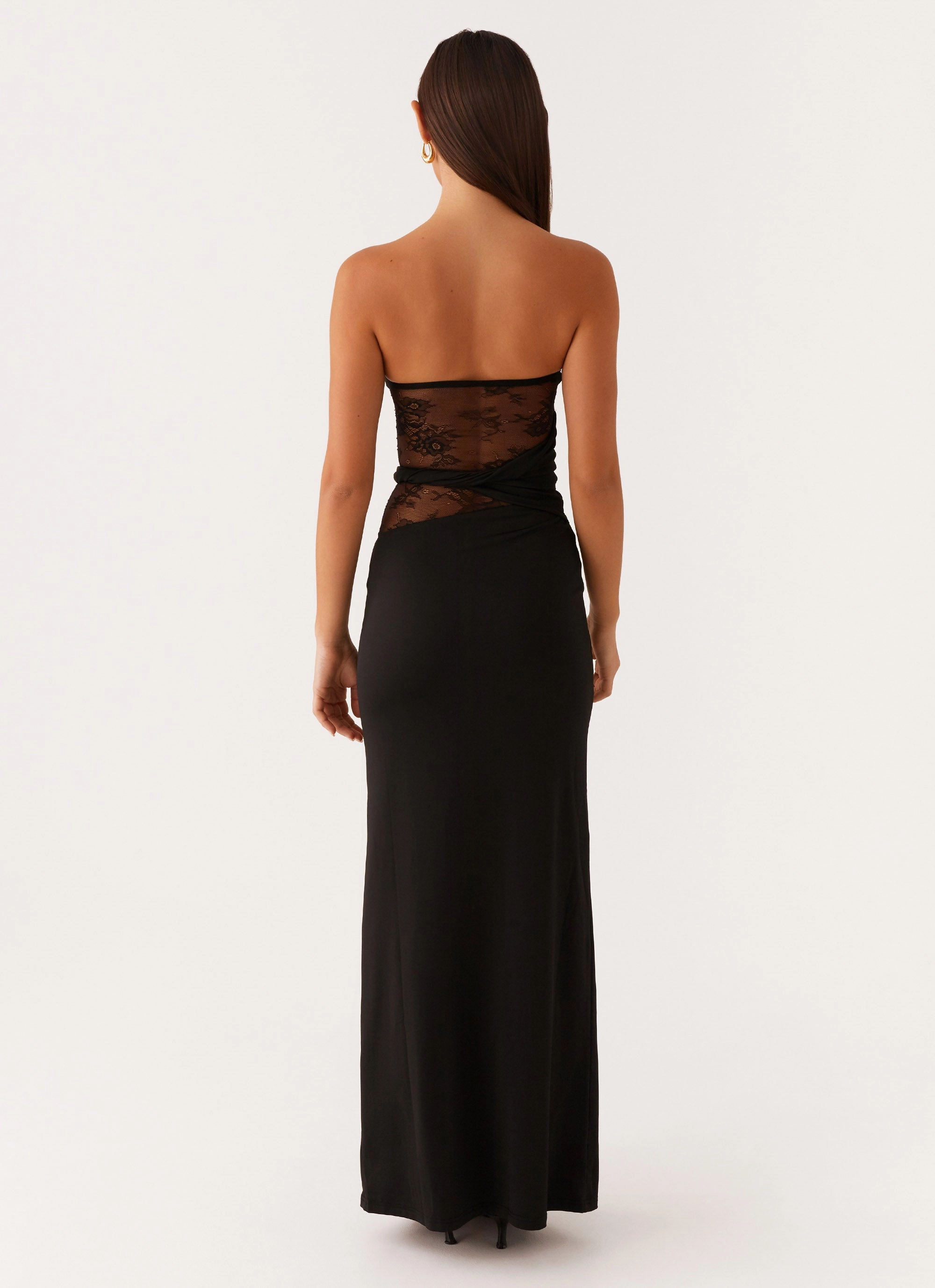 Karma Strapless Maxi Dress - Black Elastic-Cuff