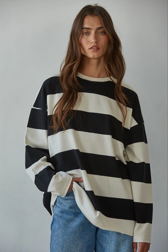 ZipperedPockets Indie Striped Pullover