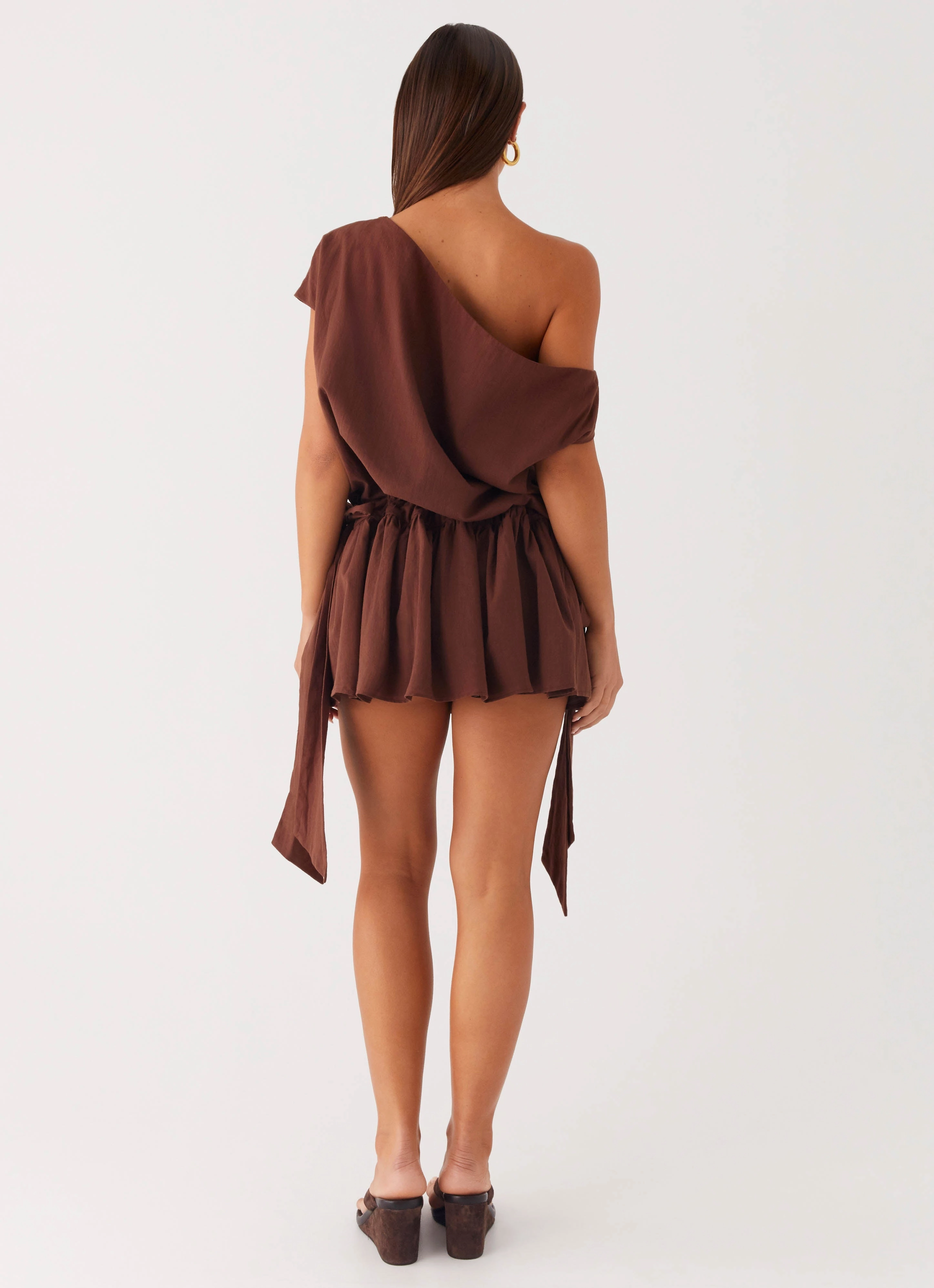 Summer Ready Minimalist Style Ettie Mini Dress - Chocolate
