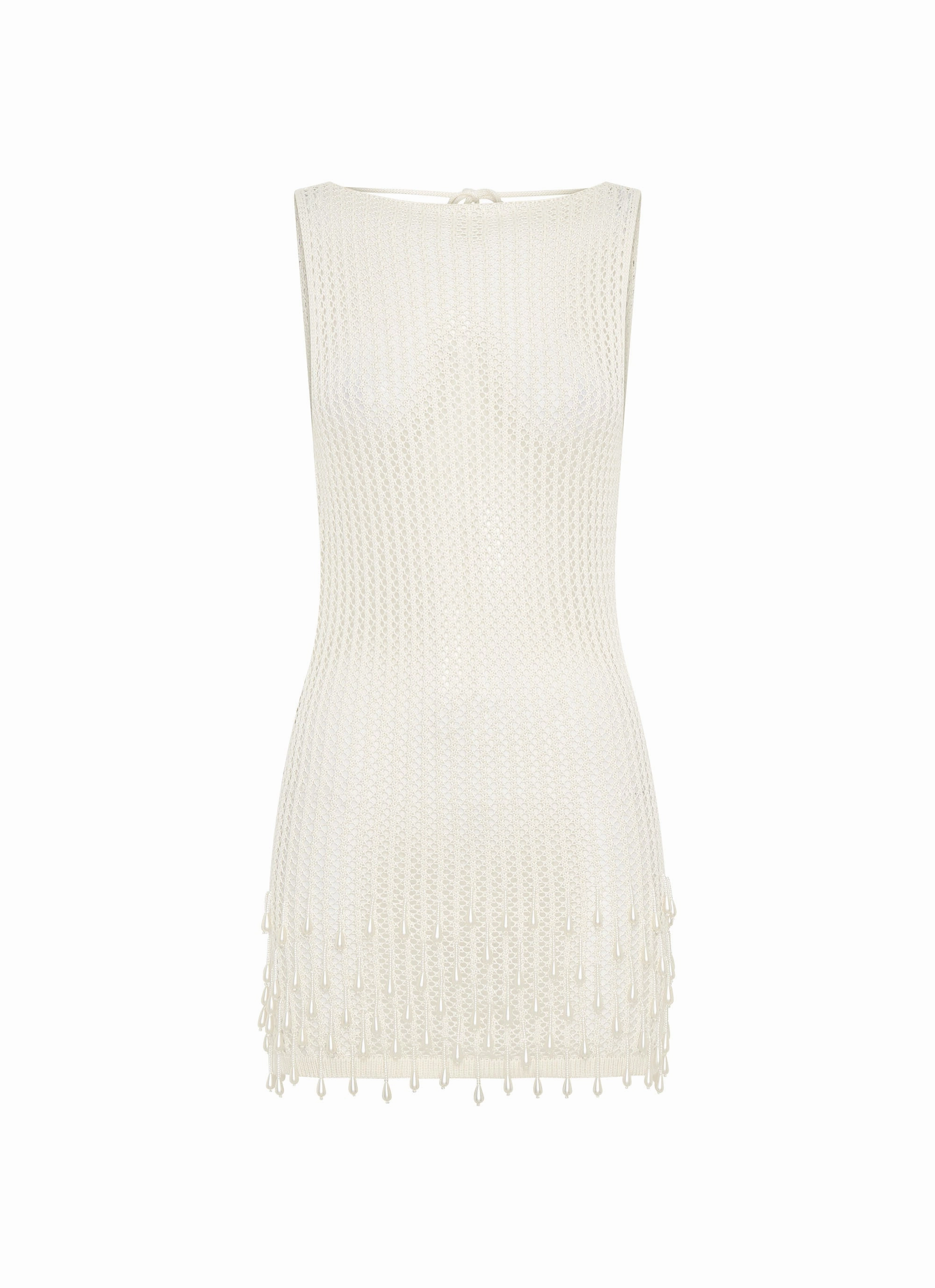 Miracle Beaded Crochet Mini Dress - Ivory Trendy Everyday