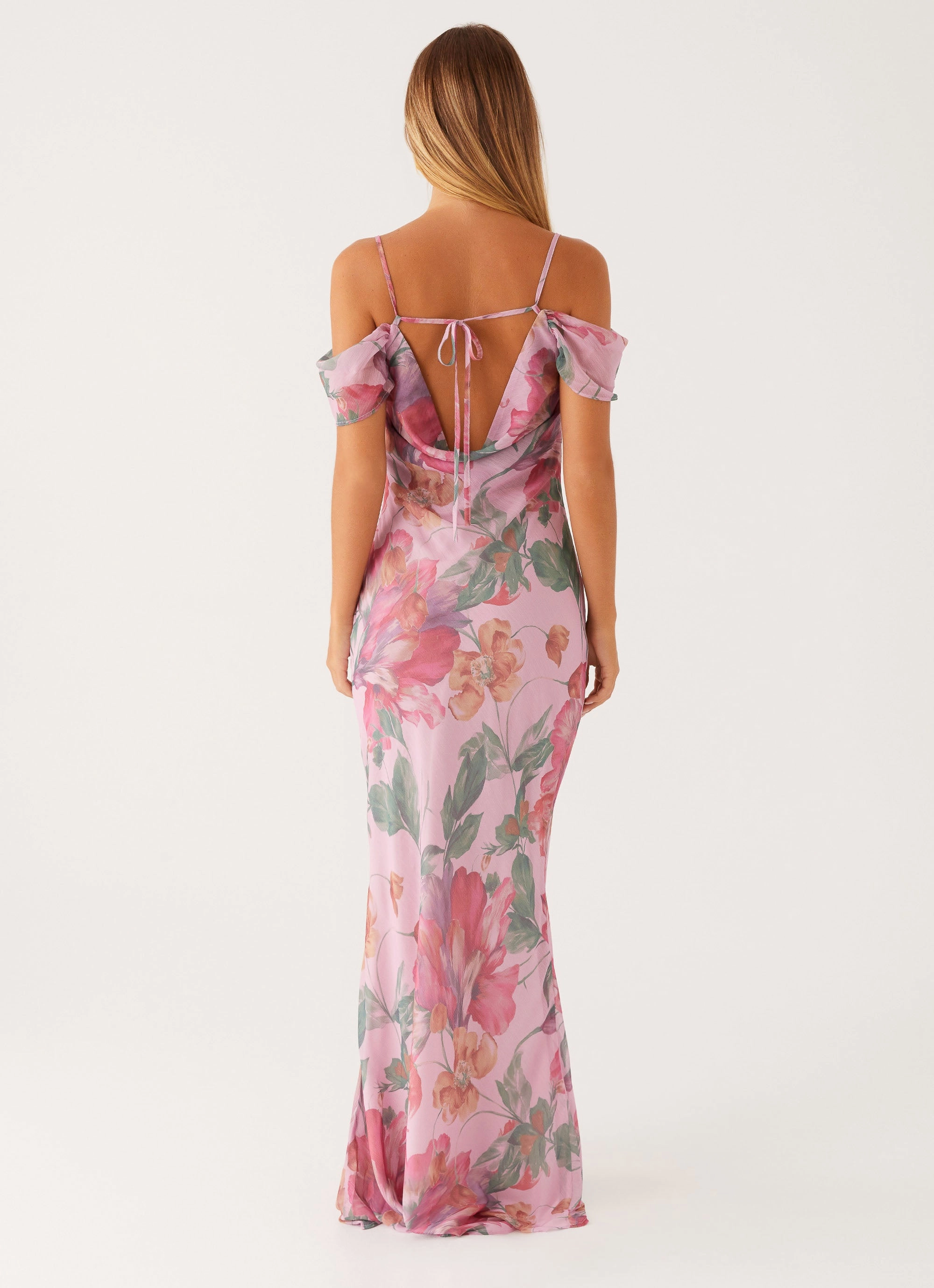 London Cool Flattering Look Wear Seline Maxi Dress - Pink Floral