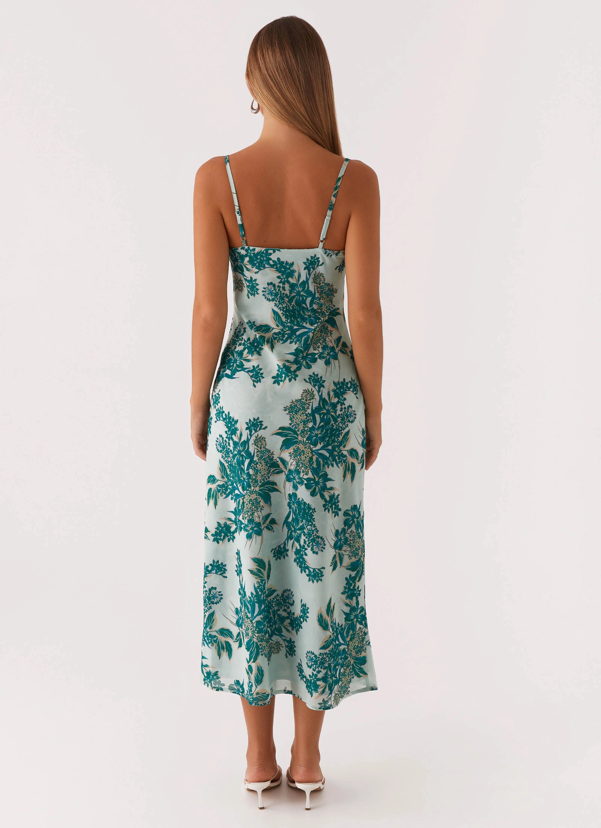 Color Glow Romantic dinner wear Love Song Midi Dress - Cloud Nine Floral