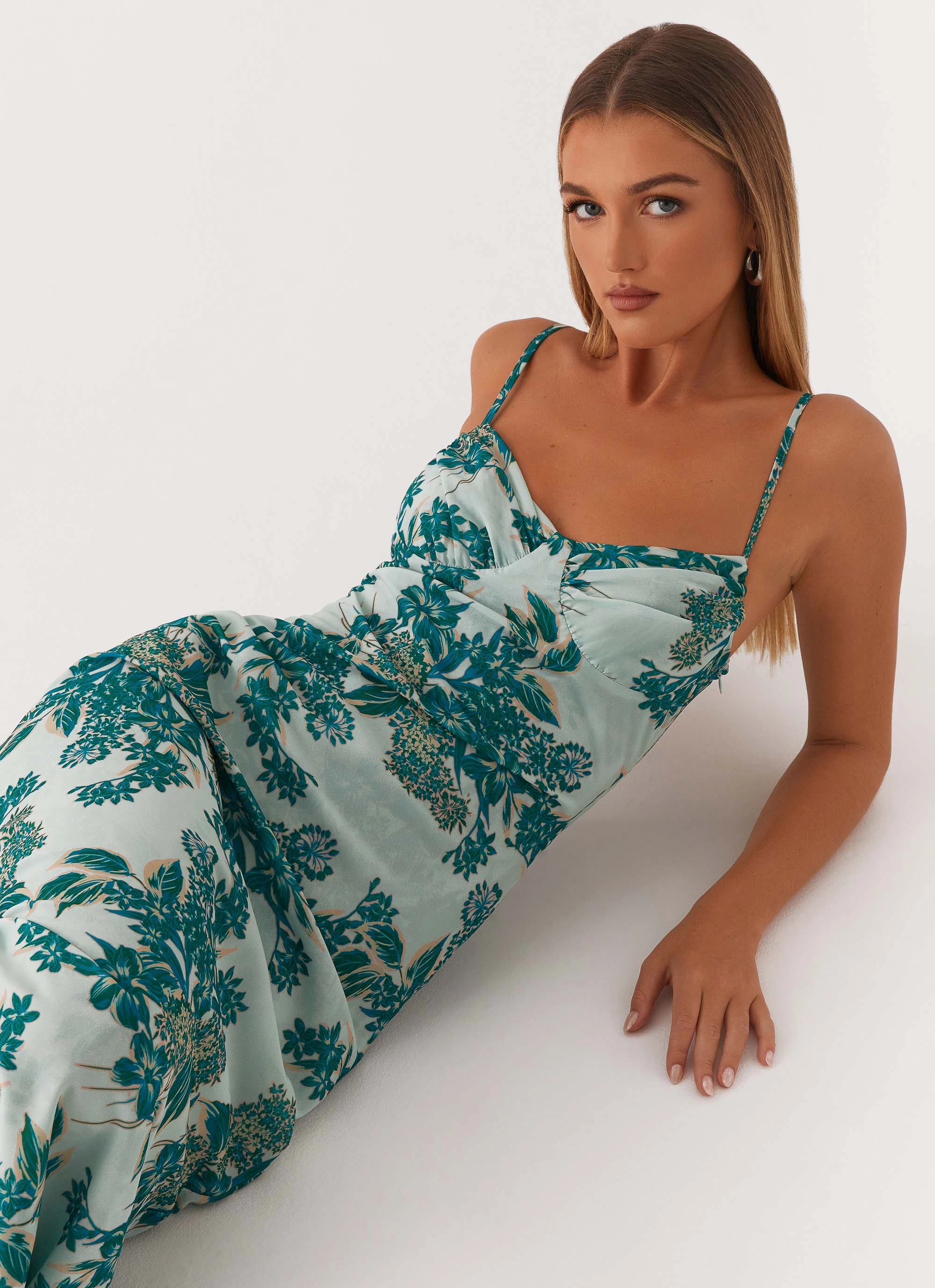 Silk Air Versatile sundress Love Song Midi Dress - Cloud Nine Floral