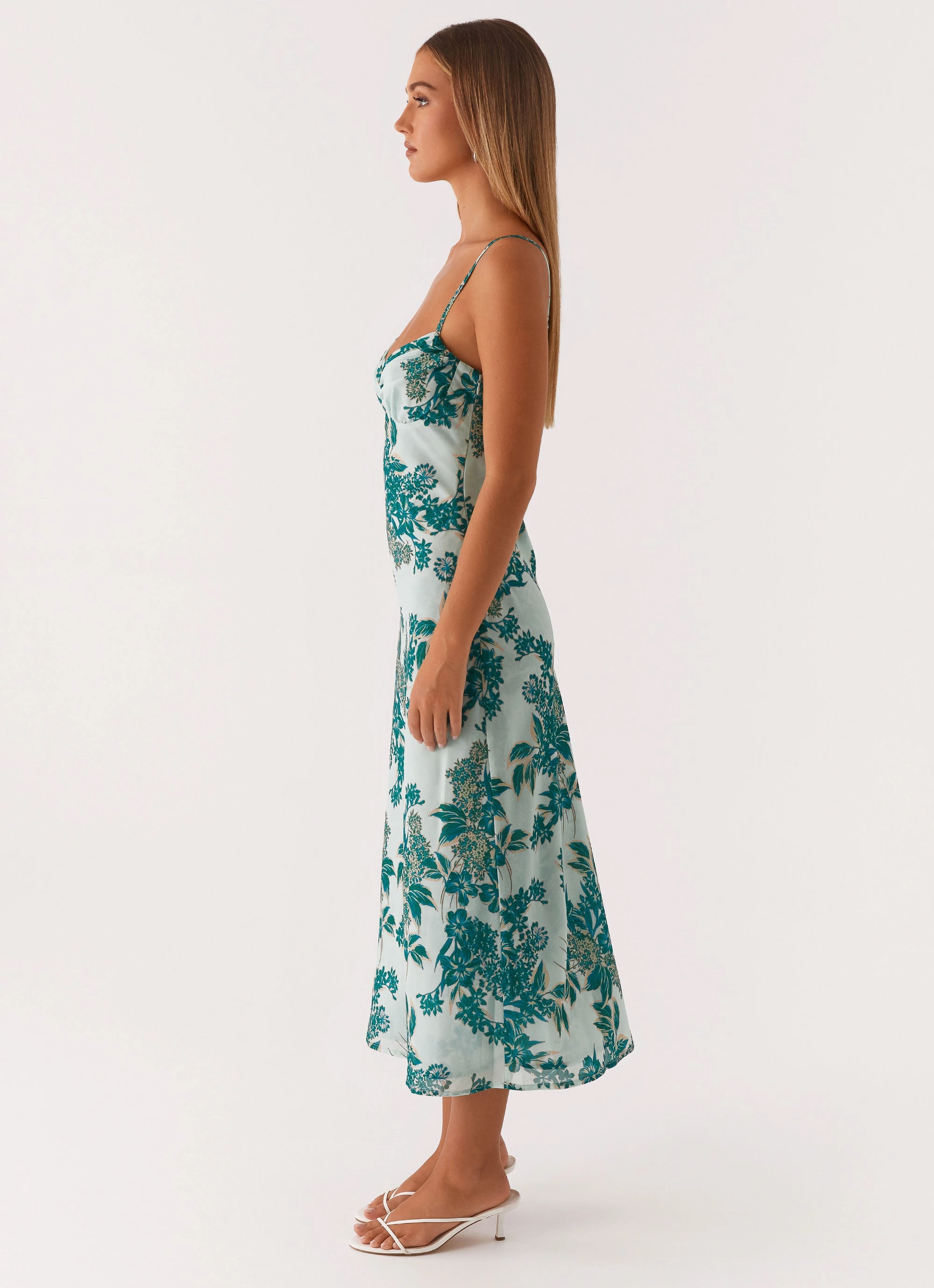 Polished Form Elegant Charm Love Song Midi Dress - Cloud Nine Floral
