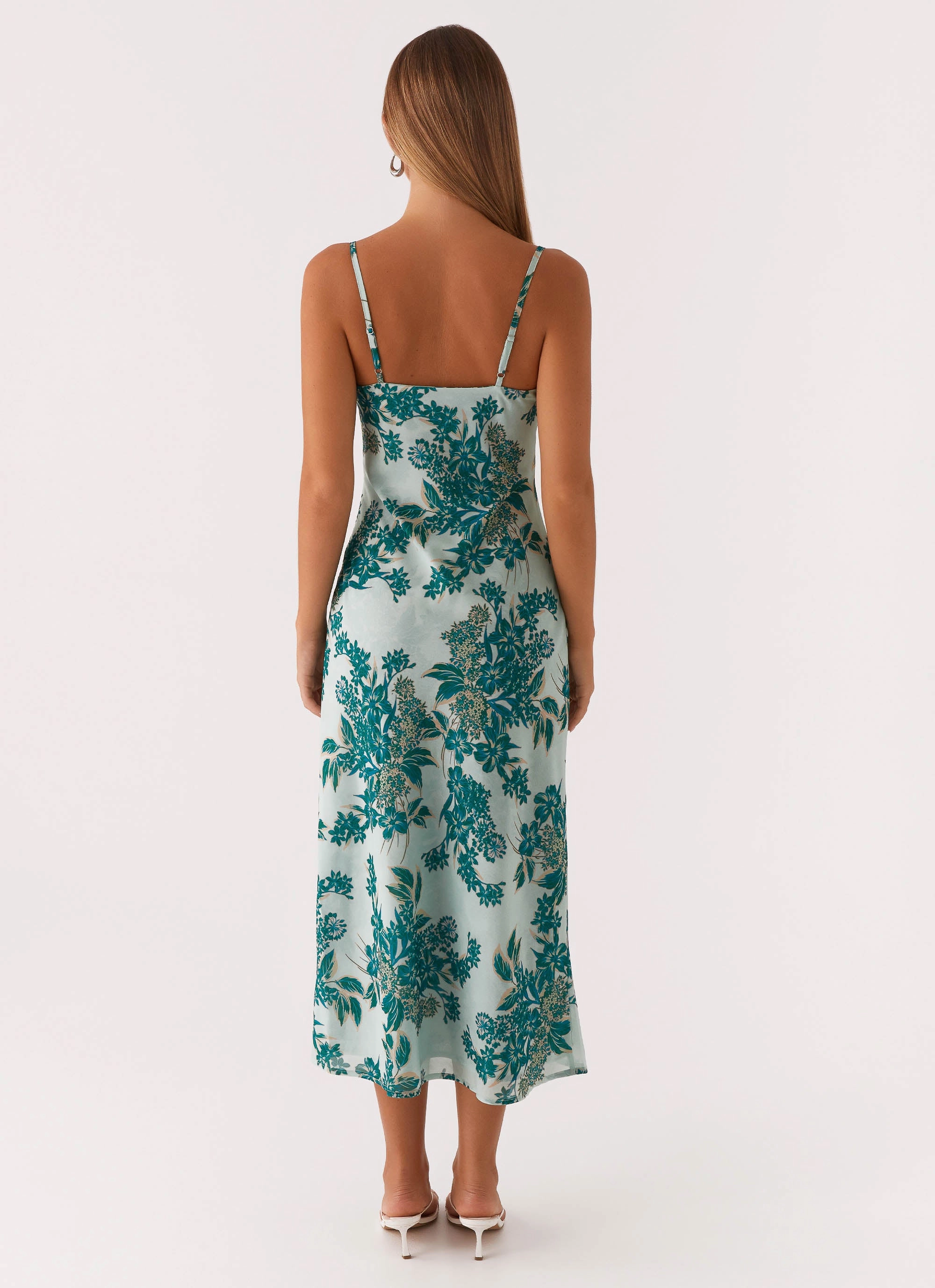 Love Song Midi Dress - Cloud Nine Floral Silky Surface