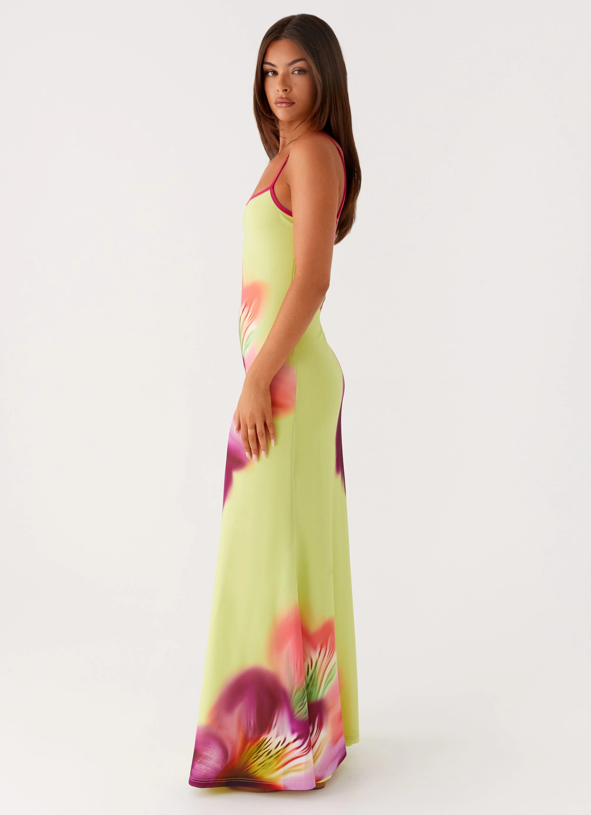 Trendy Fit Look Soft Texture Everett Maxi Dress - Green Tropical