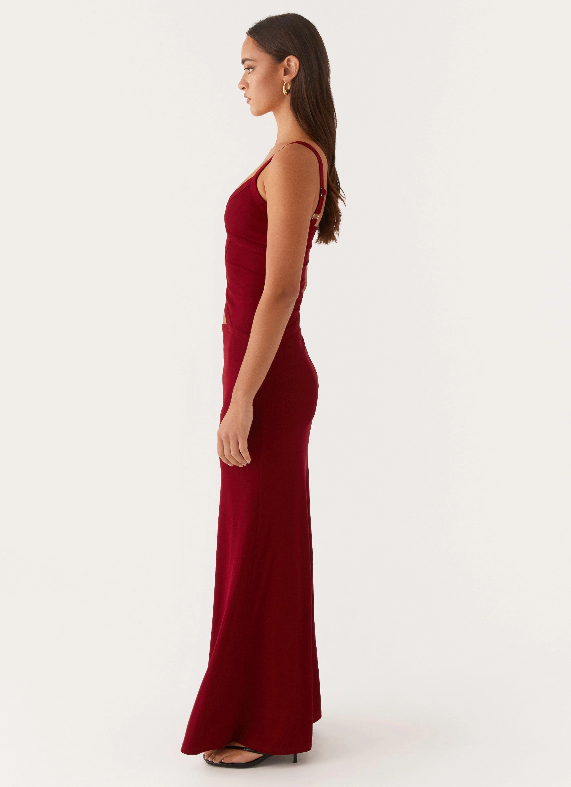 Jocelyn Maxi Dress - Maroon Global Style Natural Silhouette