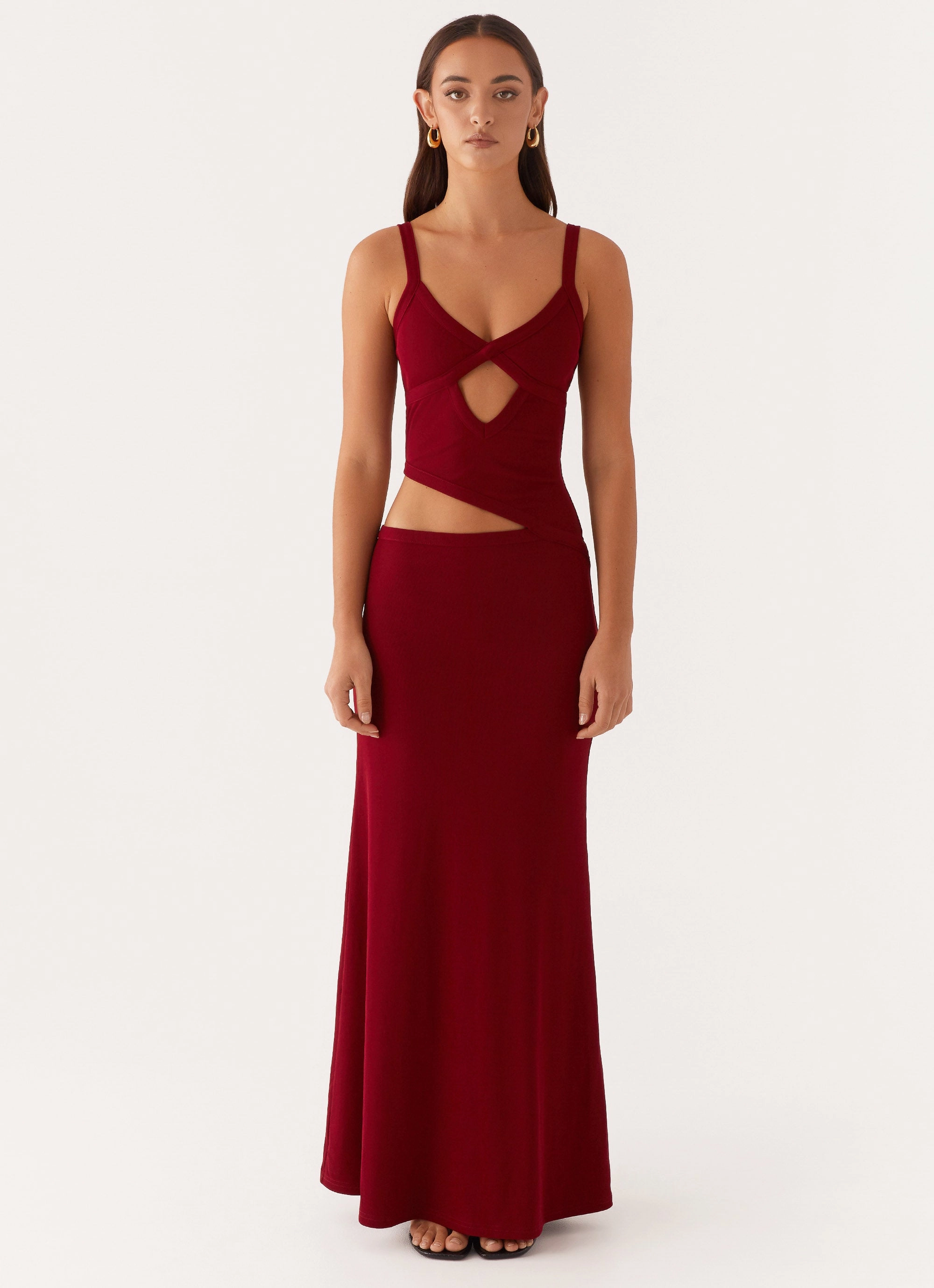 Art Spirit Jocelyn Maxi Dress - Maroon