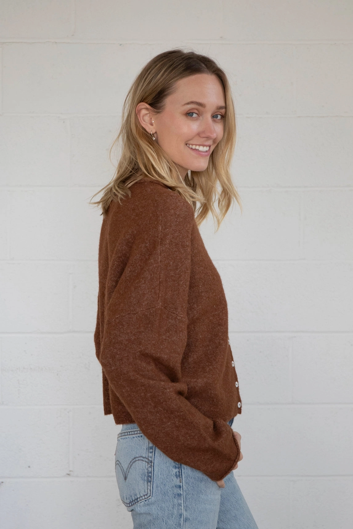 TemperatureRegulating Piper Cardigan - Brown