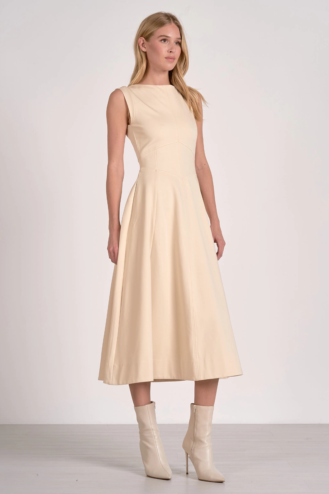 Dreamy Look Trendy And Comfortable Camilla Midi Dress - Stone