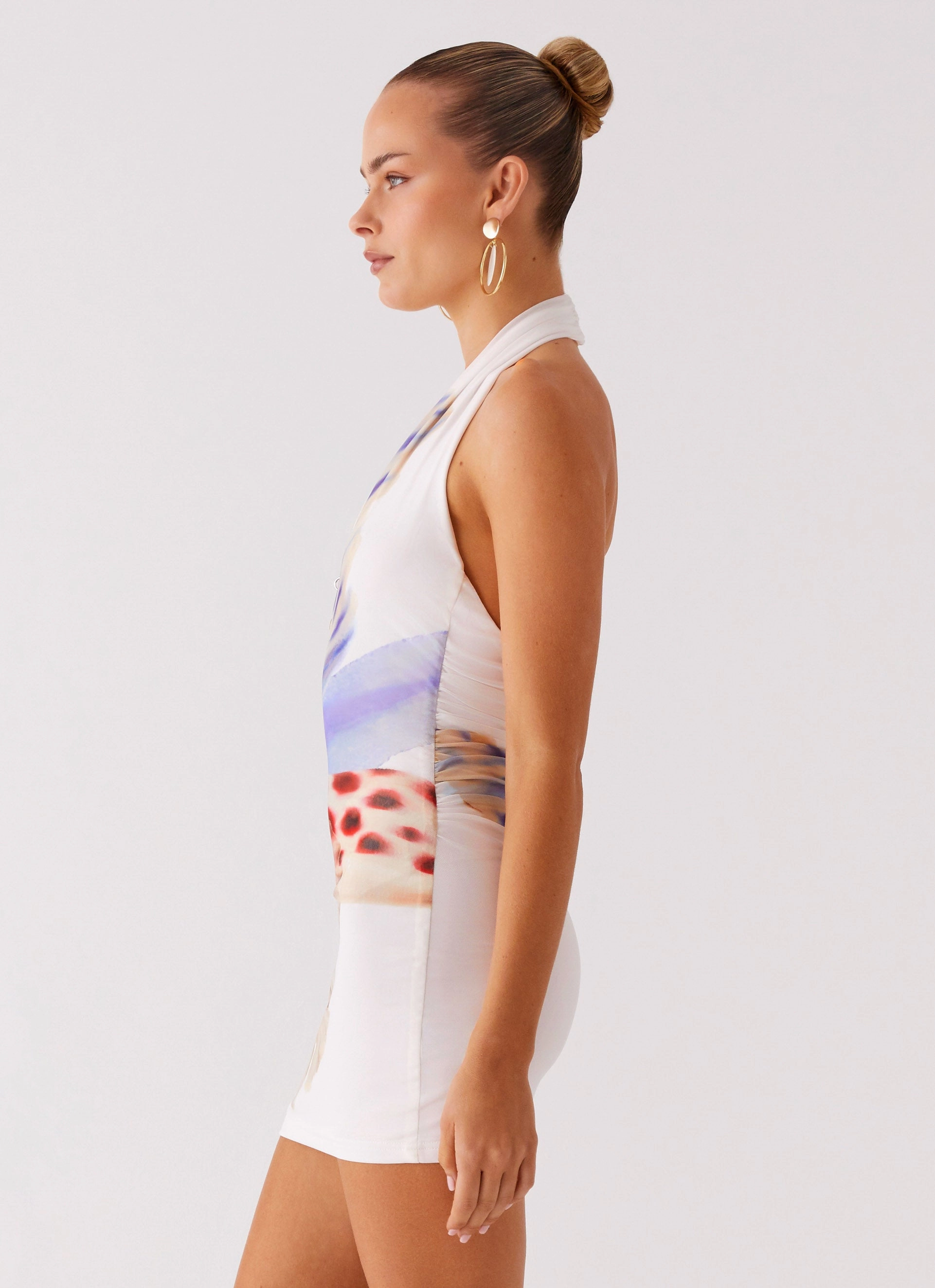 Radiant Mood Clean Grace No Time Mini Dress - White Sea Bloom