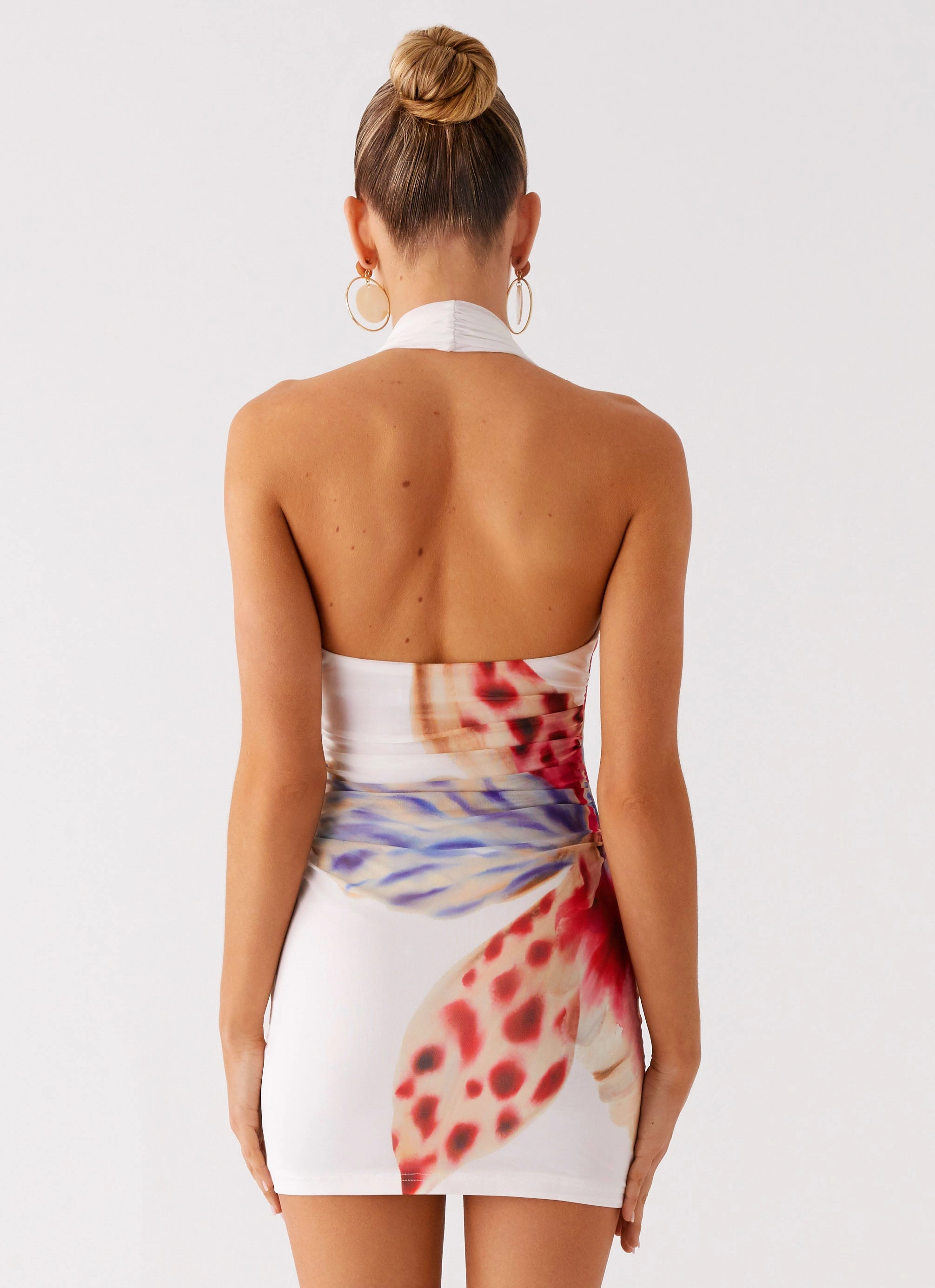 Cozy Look Pose Sweet No Time Mini Dress - White Sea Bloom